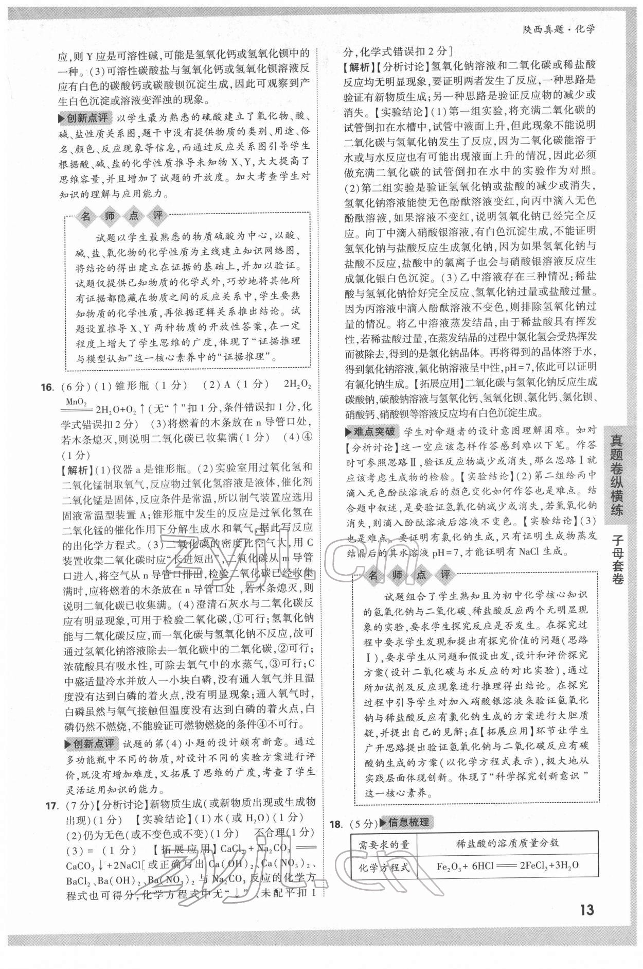 2022年萬唯中考真題化學人教版陜西專版 第13頁