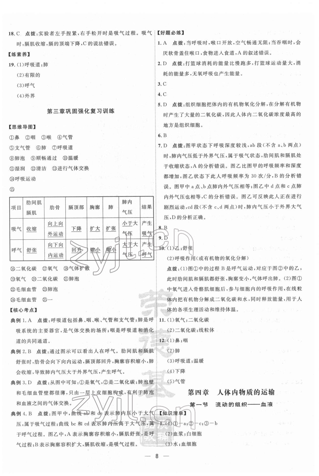 2022年點撥訓練七年級生物下冊人教版 第8頁