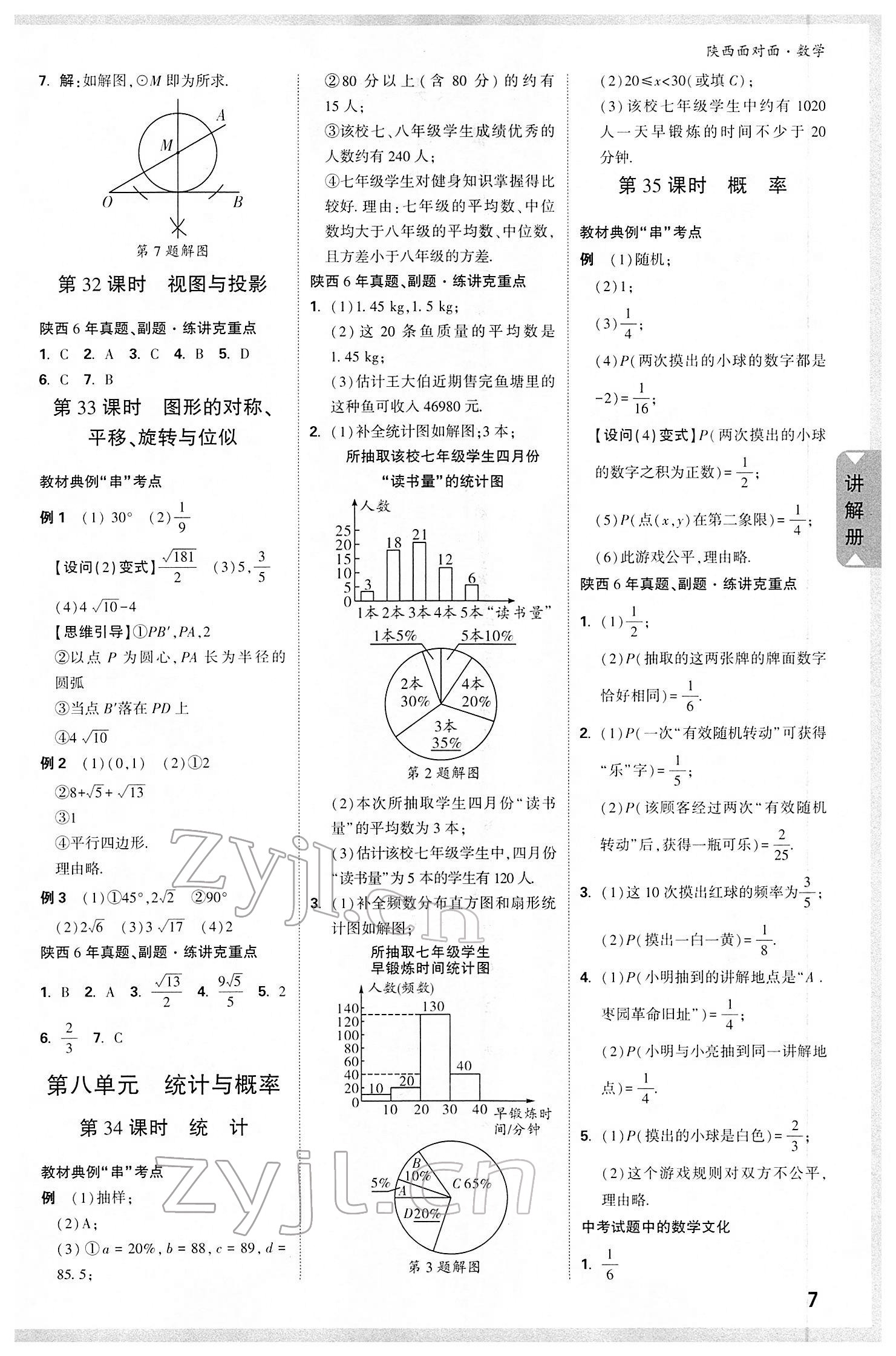 2022年陜西中考面對面數(shù)學(xué) 參考答案第10頁