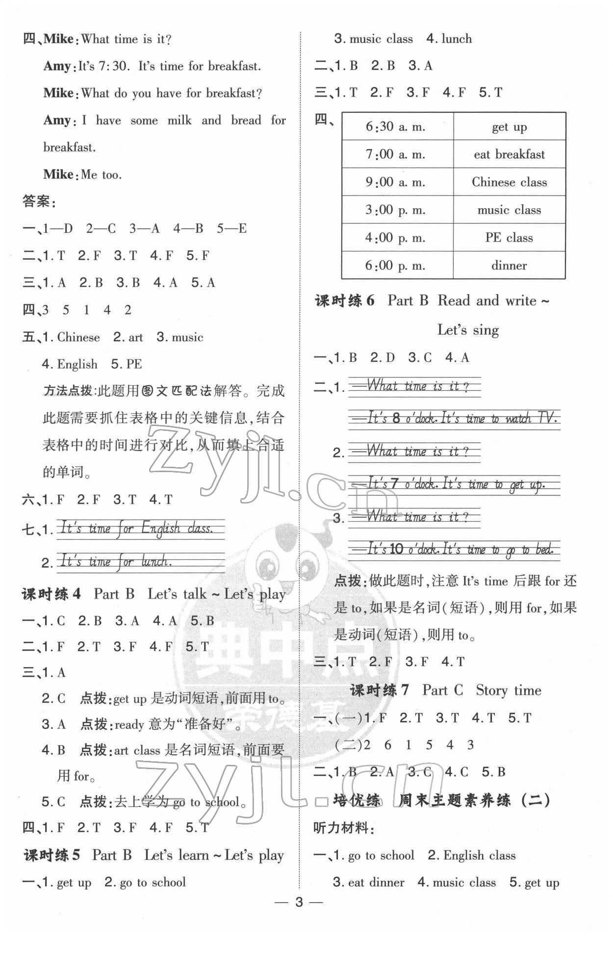 2022年綜合應(yīng)用創(chuàng)新題典中點(diǎn)四年級(jí)英語(yǔ)下冊(cè)人教版 參考答案第4頁(yè)