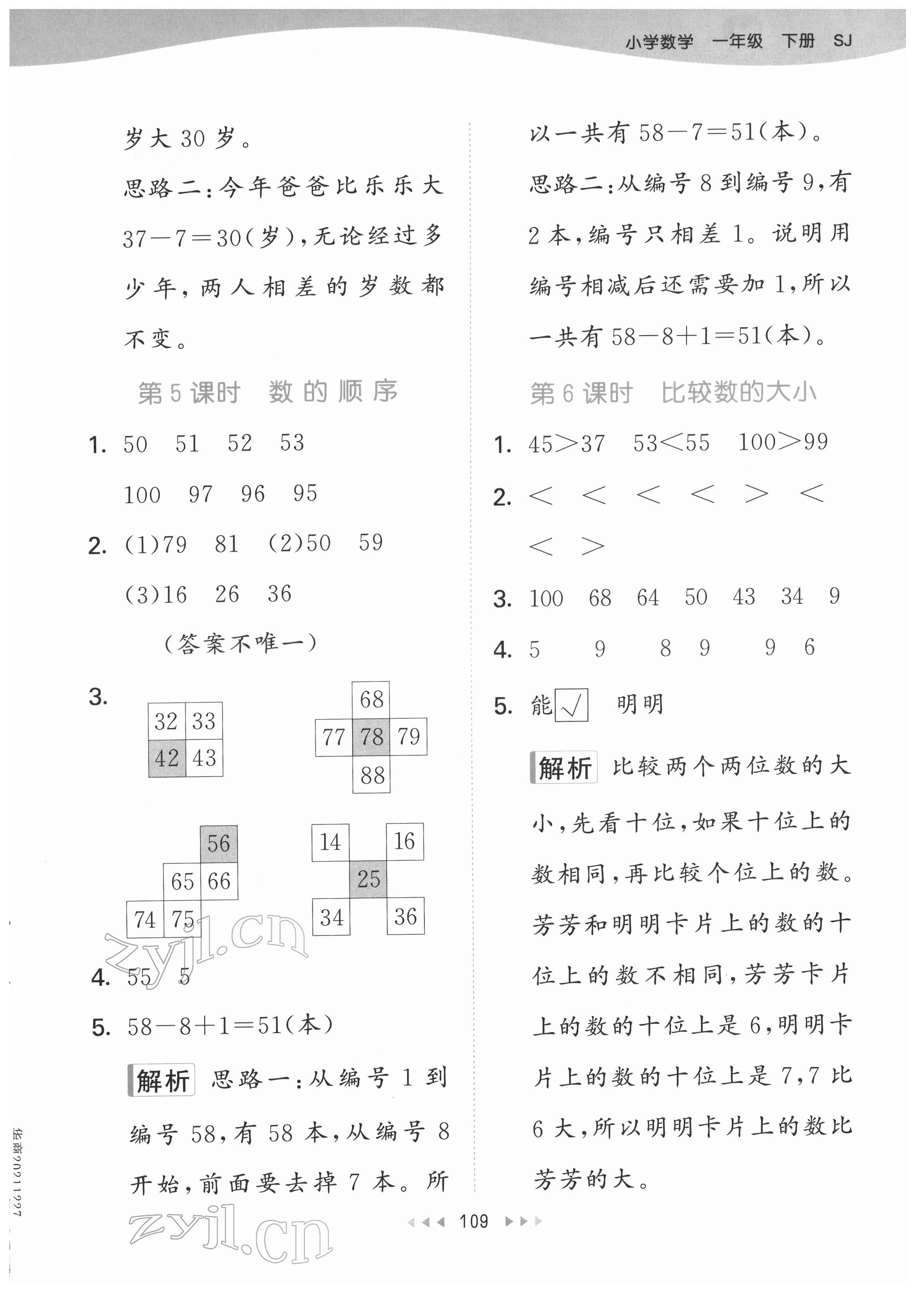 2022年53天天練一年級(jí)數(shù)學(xué)下冊(cè)蘇教版 第9頁(yè)