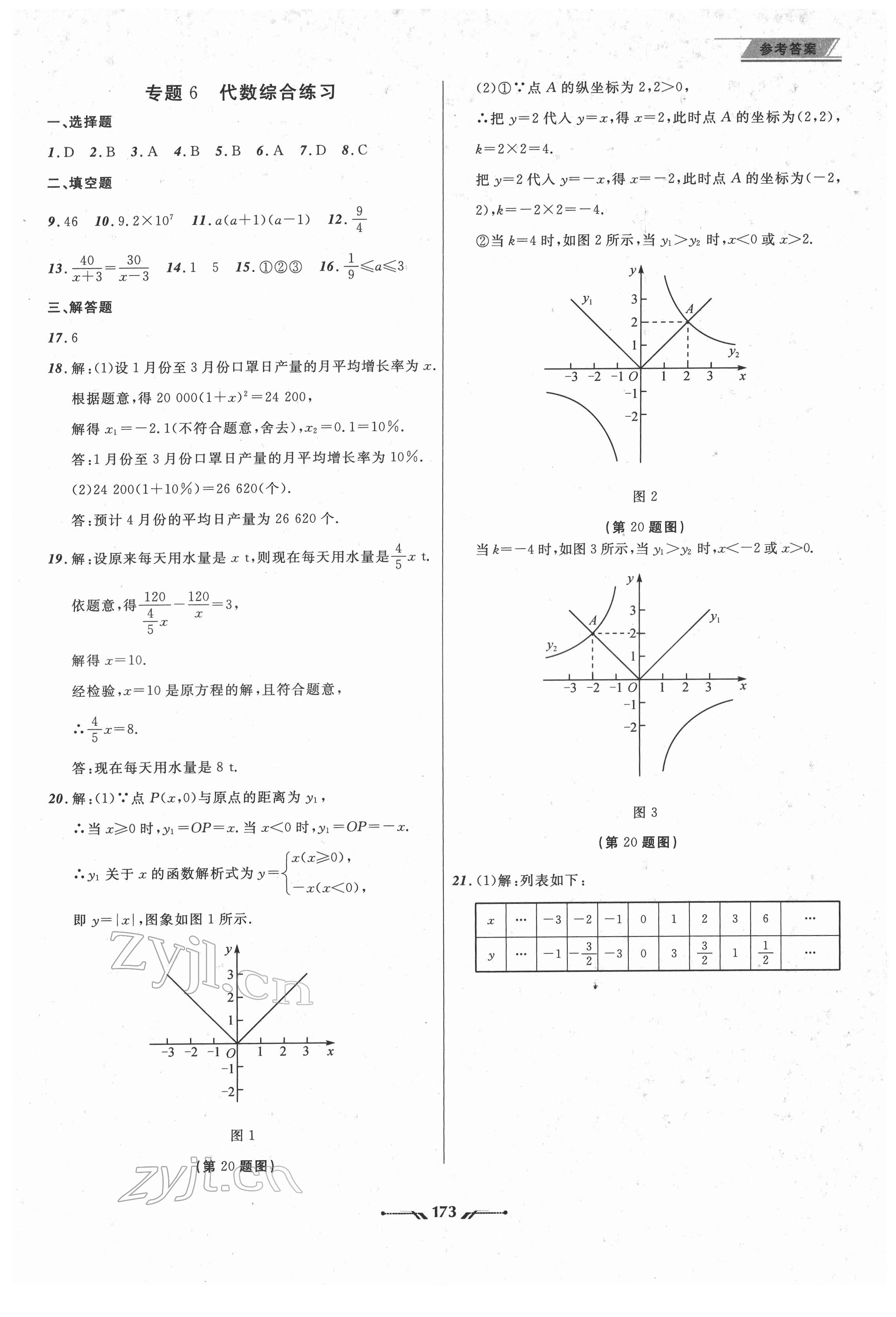 2022年中考全程復(fù)習(xí)訓(xùn)練數(shù)學(xué)大連專版 參考答案第17頁