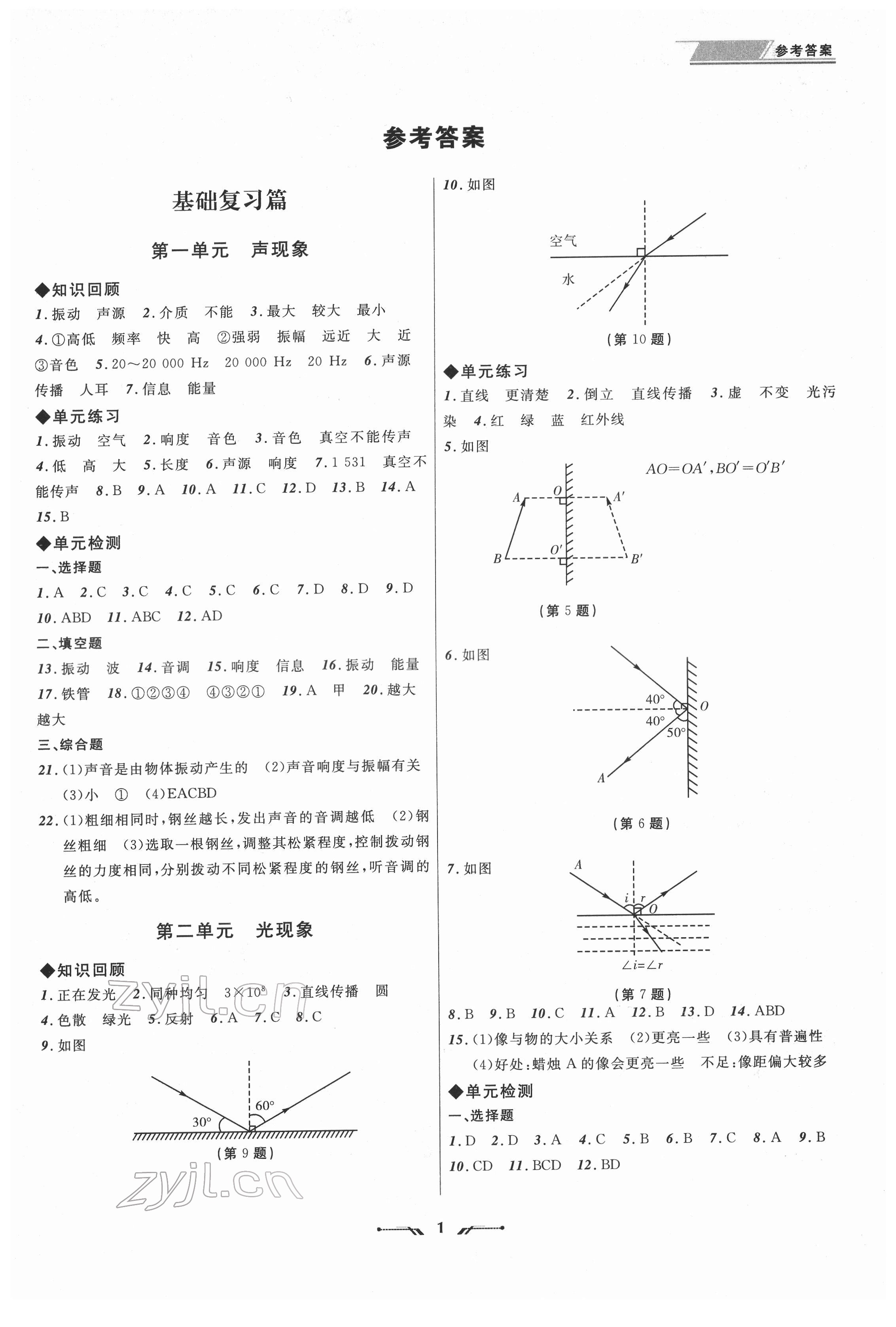 2022年中考全程复习训练物理大连专版 第1页