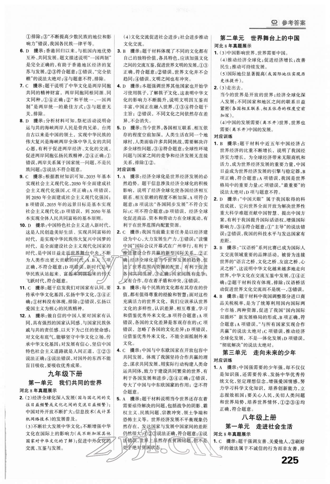 2022年全優(yōu)中考系統(tǒng)總復習道德與法治河北專版 第5頁