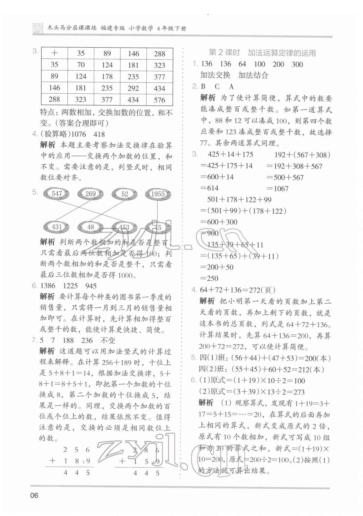 2022年木頭馬分層課課練四年級(jí)數(shù)學(xué)下冊(cè)人教版福建專版 第6頁(yè)