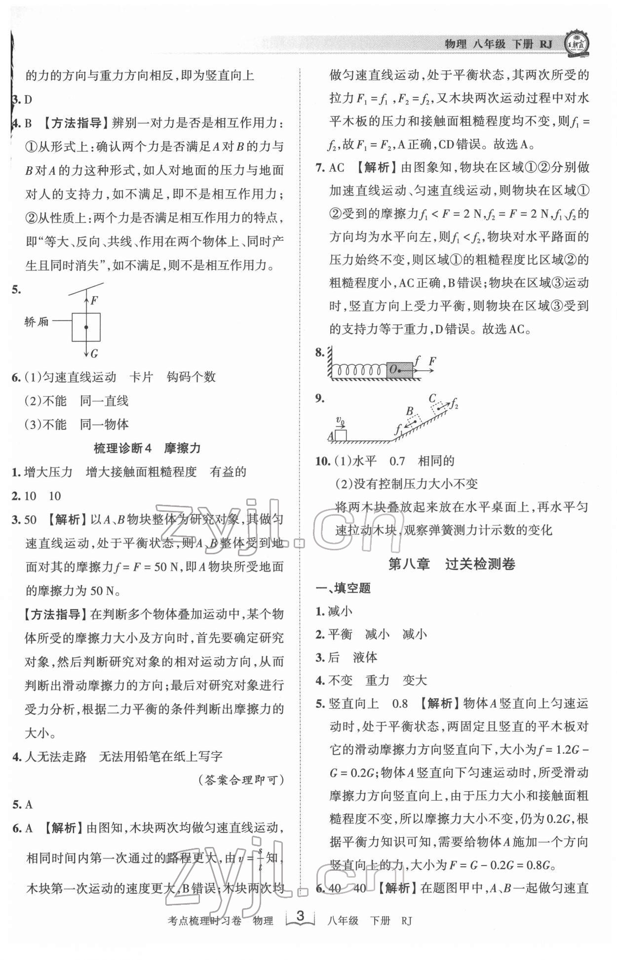 2022年王朝霞考點(diǎn)梳理時(shí)習(xí)卷八年級物理下冊人教版 第3頁