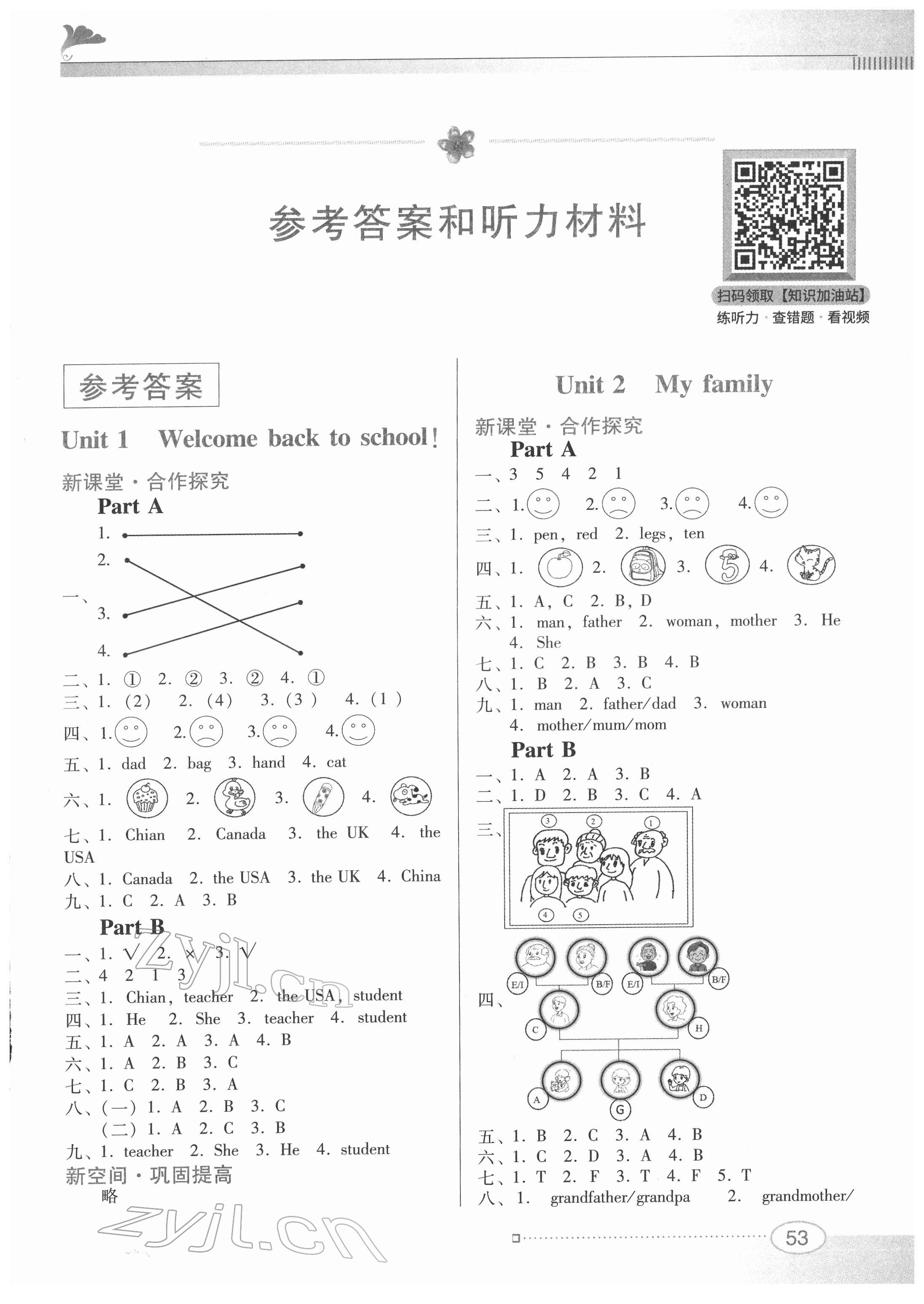 2022年南方新课堂金牌学案三年级英语下册人教版 第1页