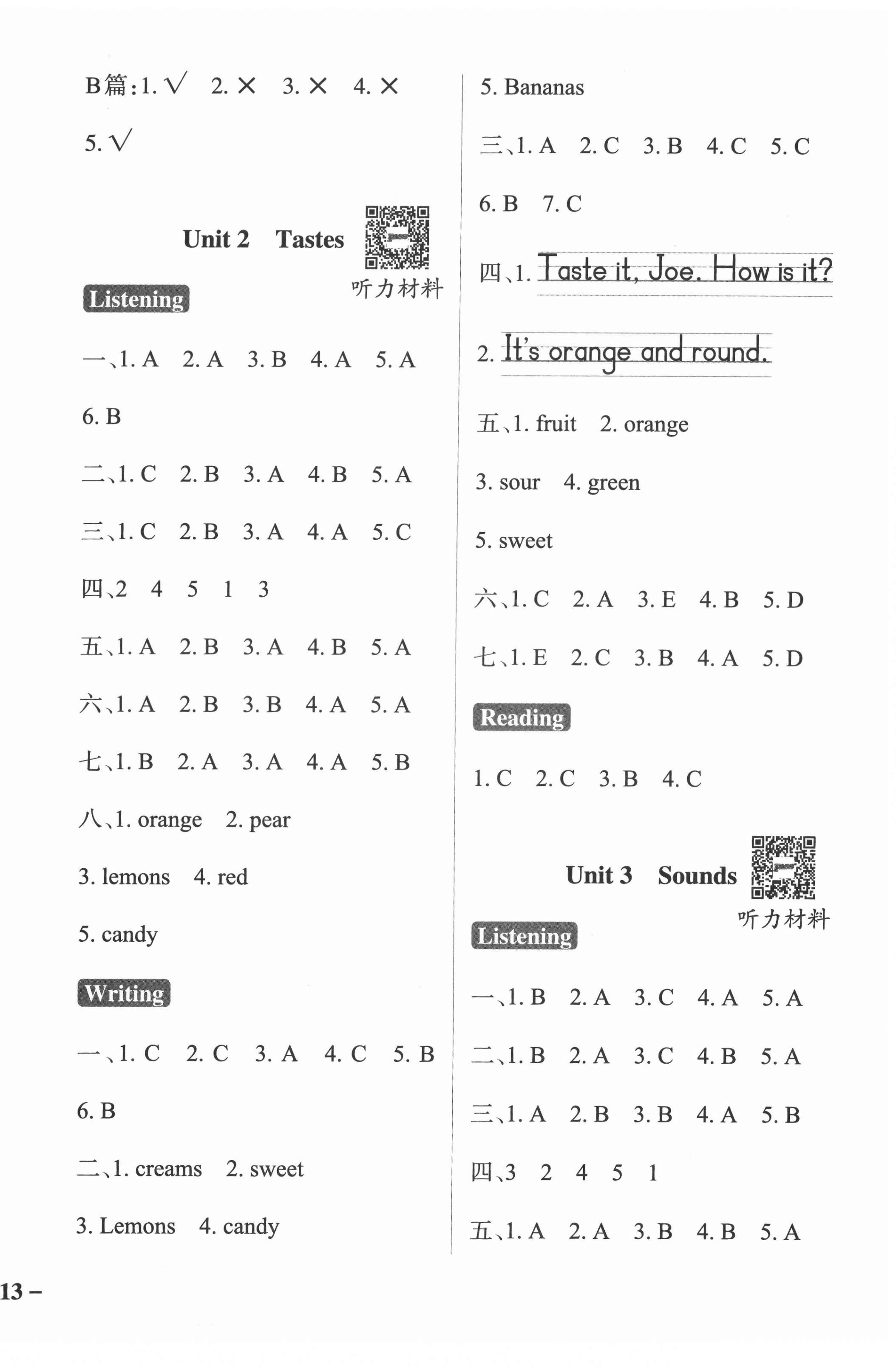 2022年小學學霸作業(yè)本三年級英語下冊滬教版 參考答案第2頁