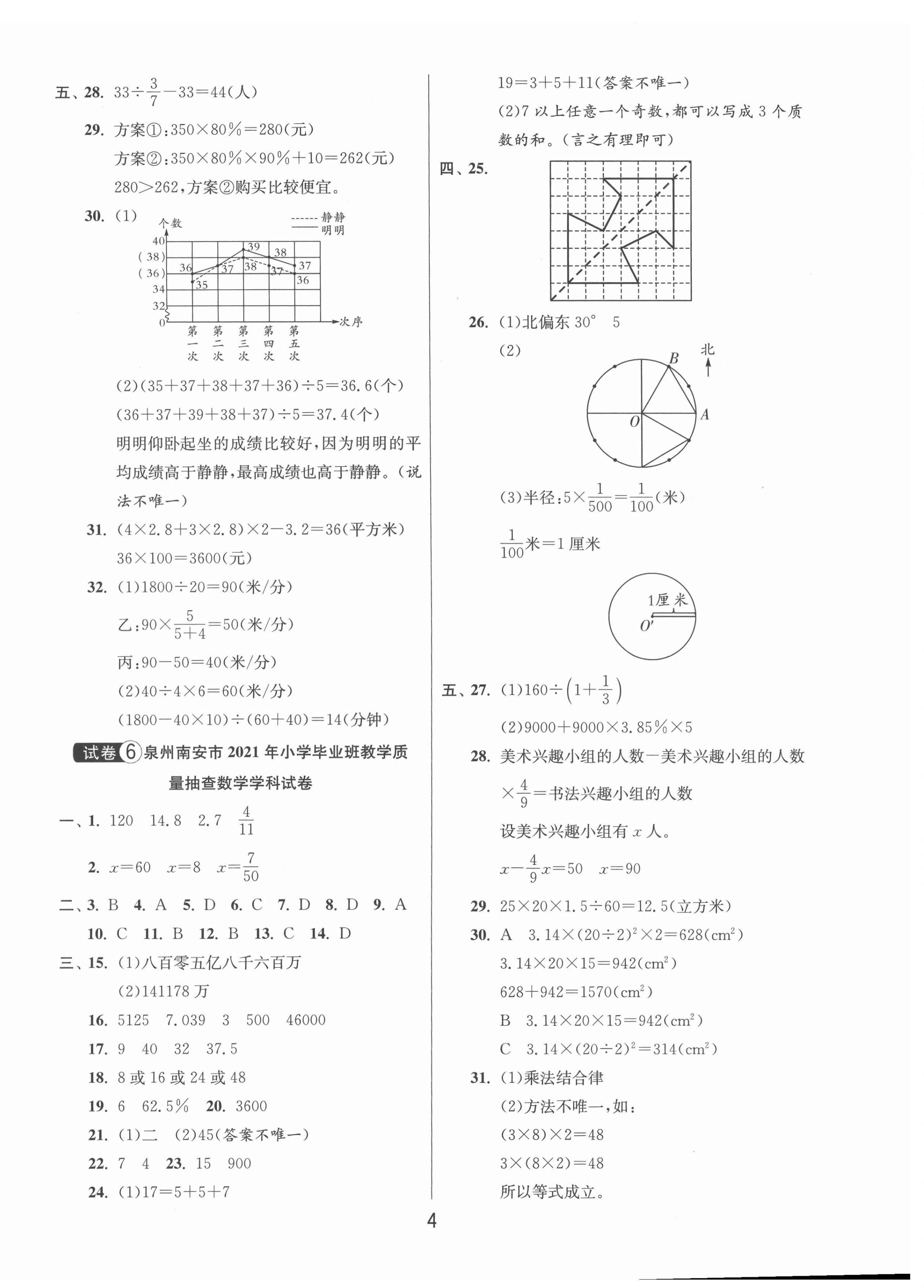 2022年福建省小升初25套卷數學 第4頁