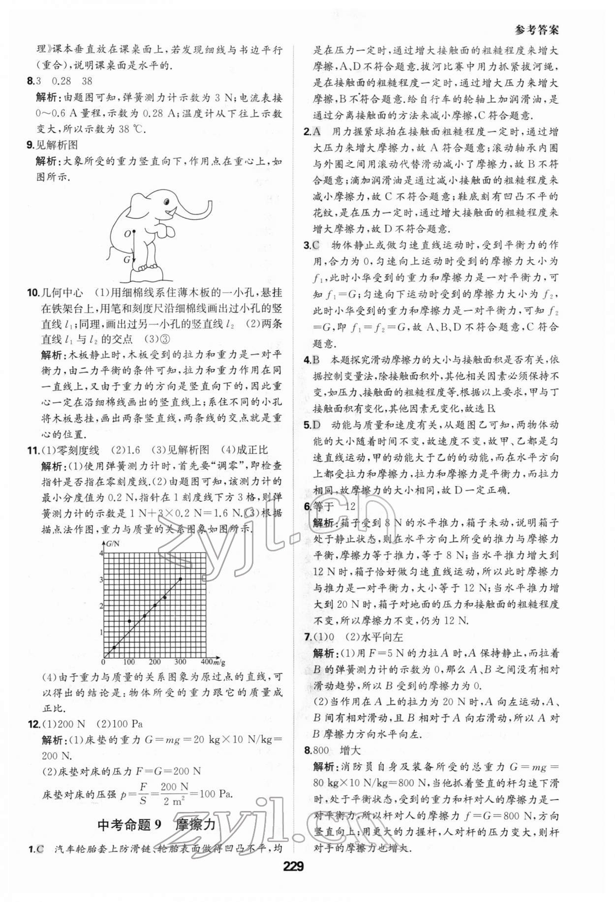 2022年一本中考題物理 參考答案第9頁(yè)