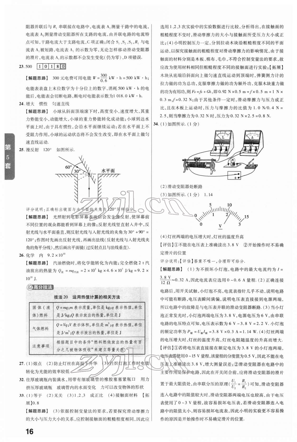 2022年金考卷45套匯編物理河北專版 參考答案第16頁