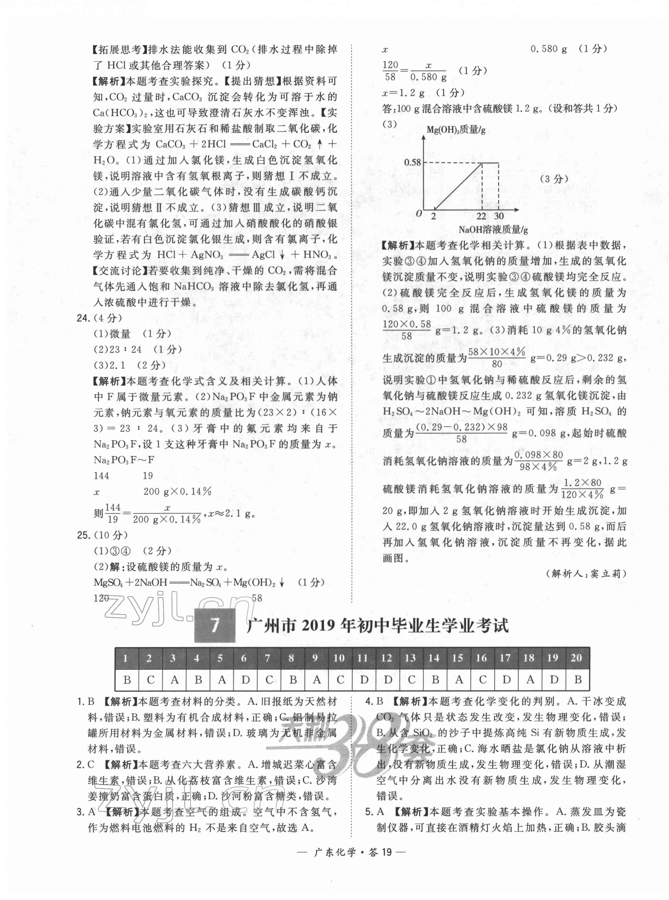 2022年天利38套中考試題精選化學(xué)廣東專版 第19頁(yè)