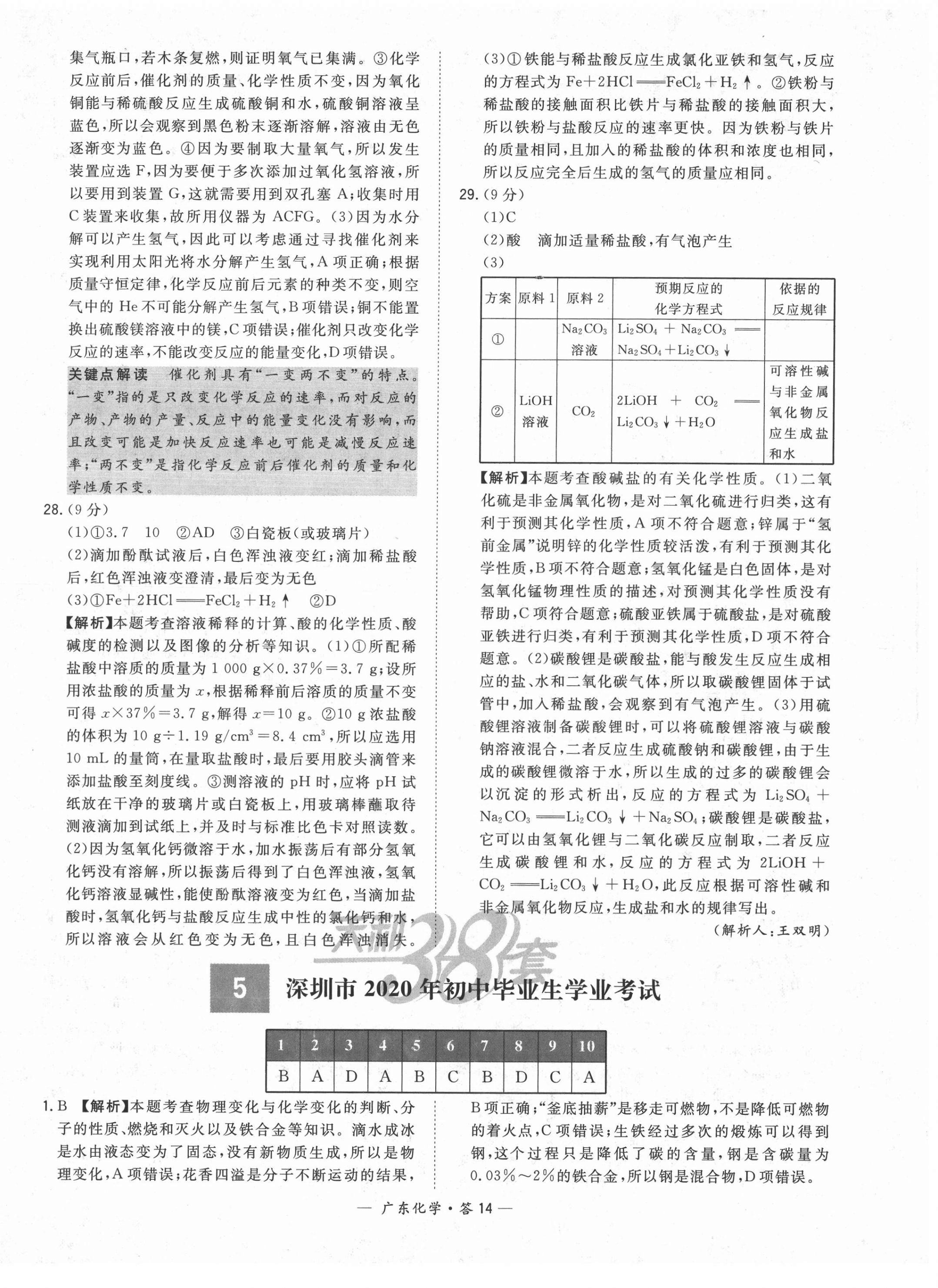 2022年天利38套中考試題精選化學(xué)廣東專版 第14頁