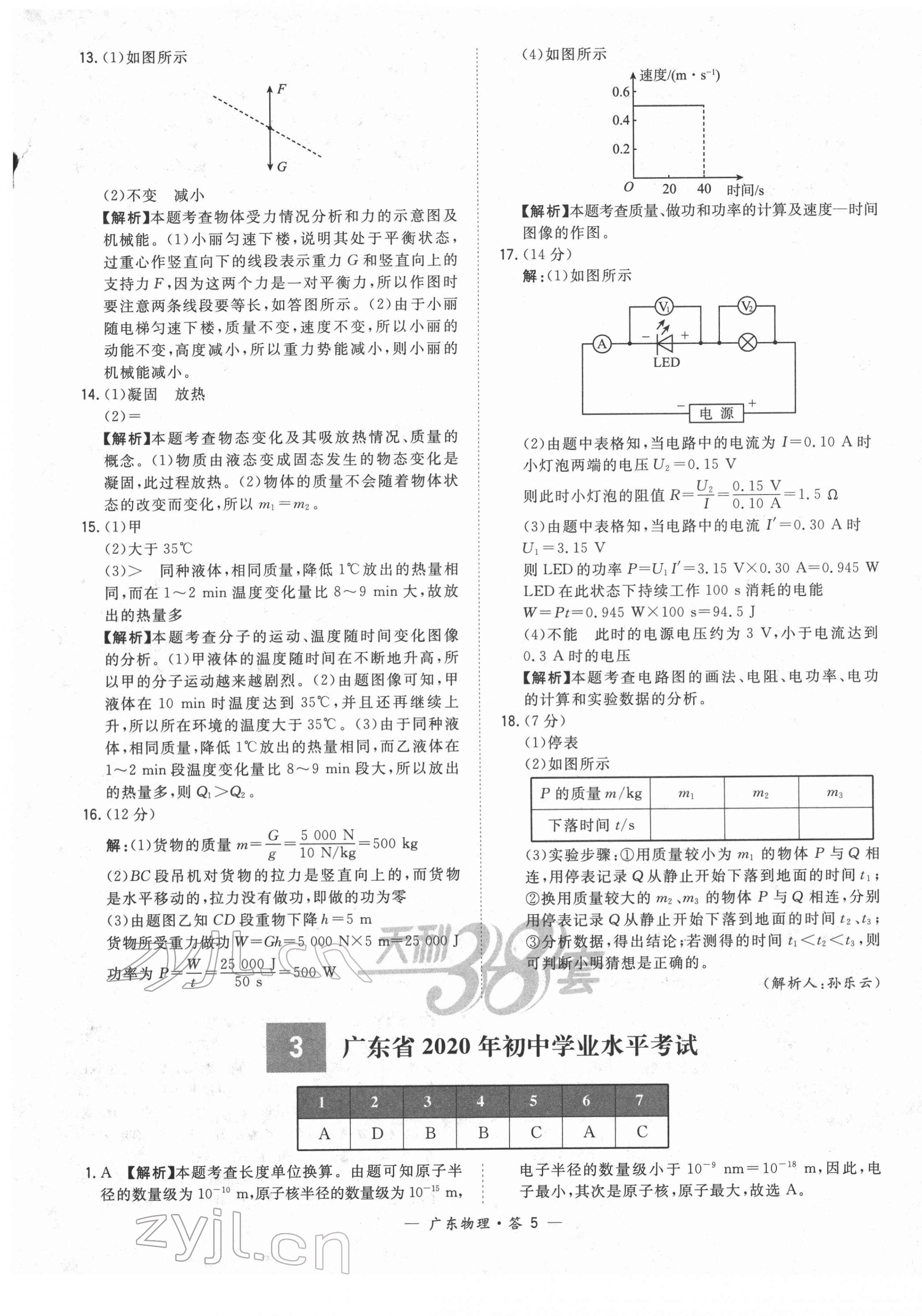 2022年天利38套中考试题精选物理广东专版 第5页