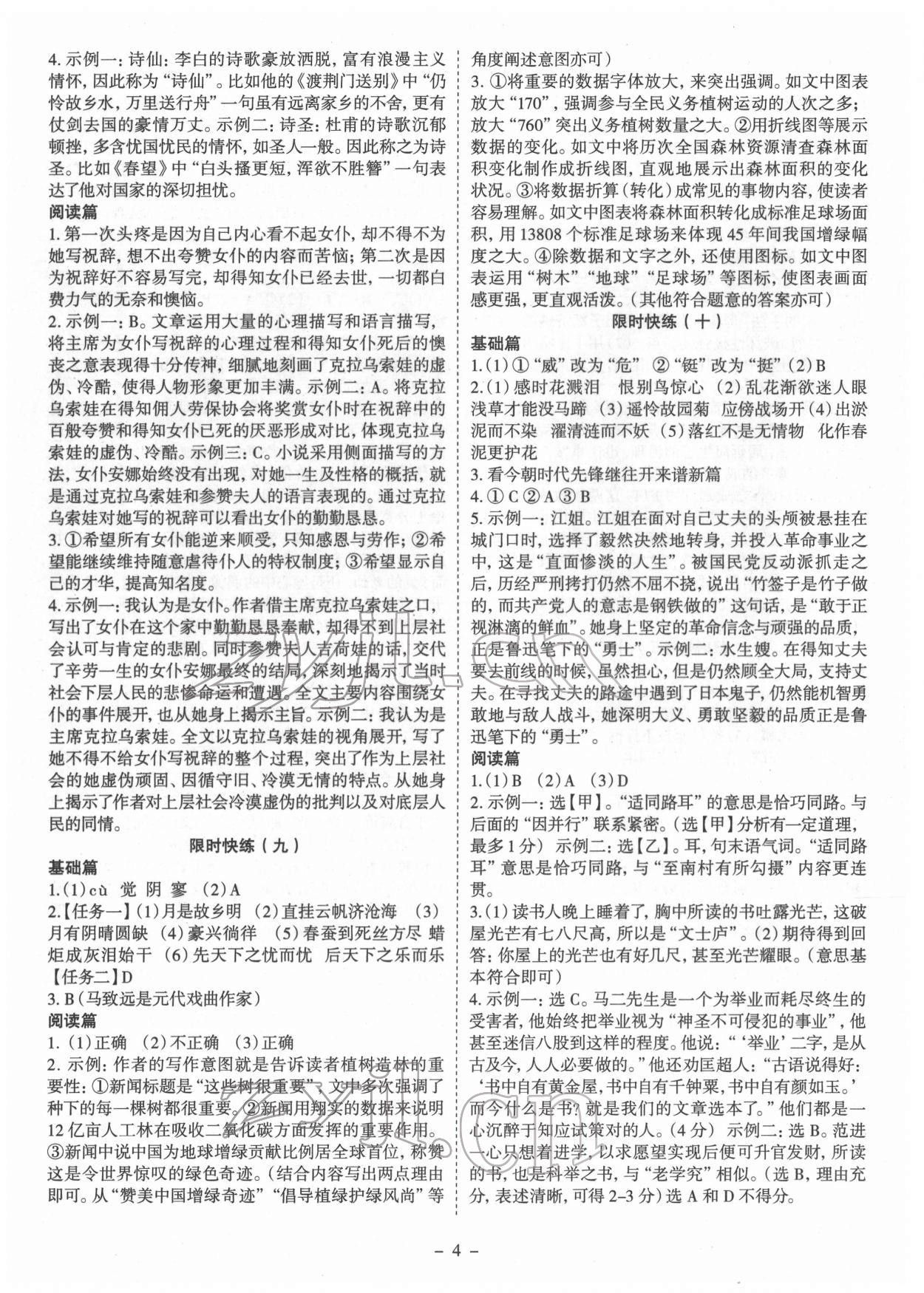 2022年初中語文專項訓練九年級 第4頁