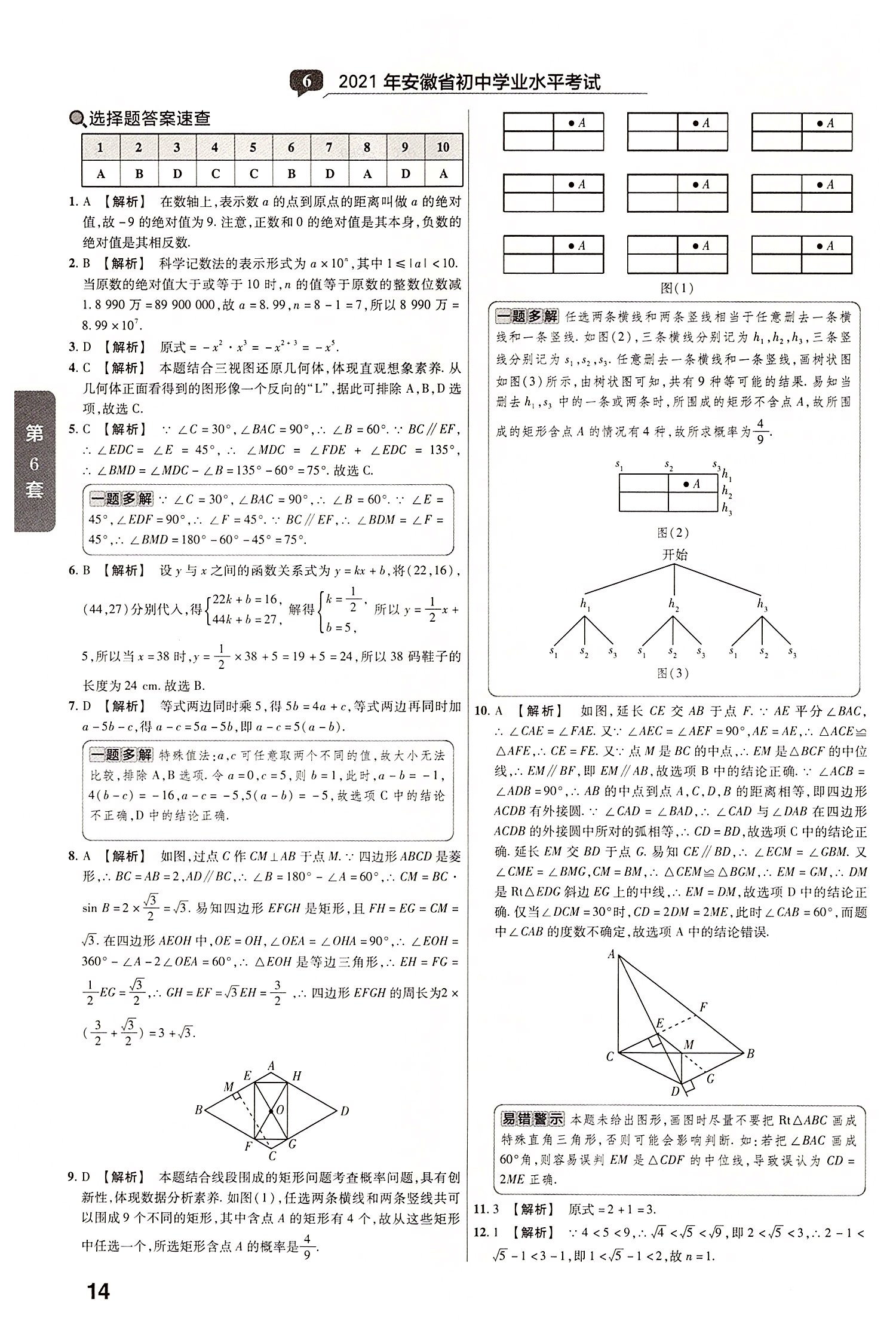 2022年金考卷中考真題匯編45套數(shù)學(xué) 第14頁