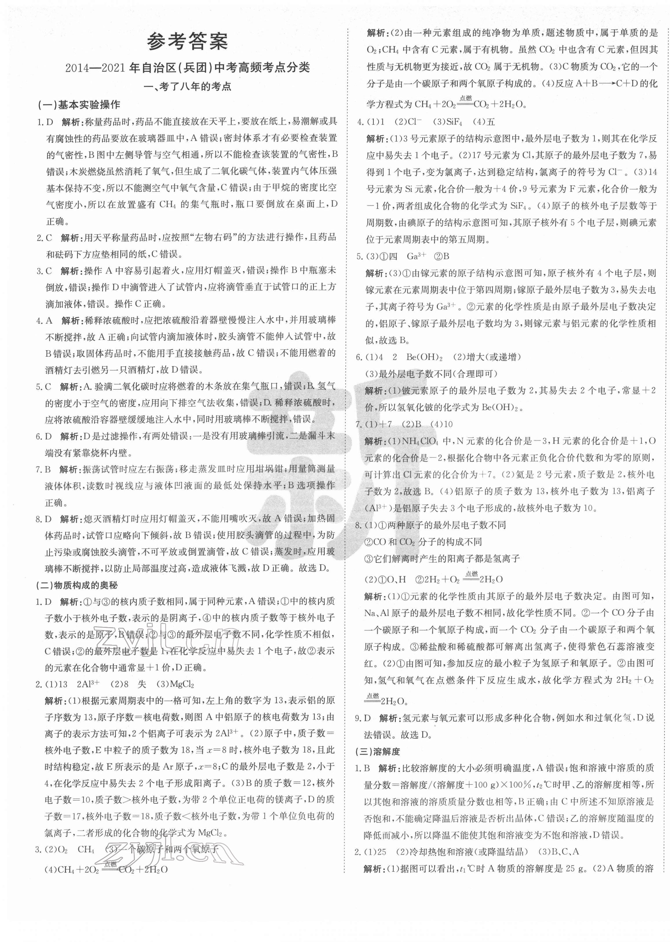2022年新疆中考真題卷化學(xué) 第1頁(yè)