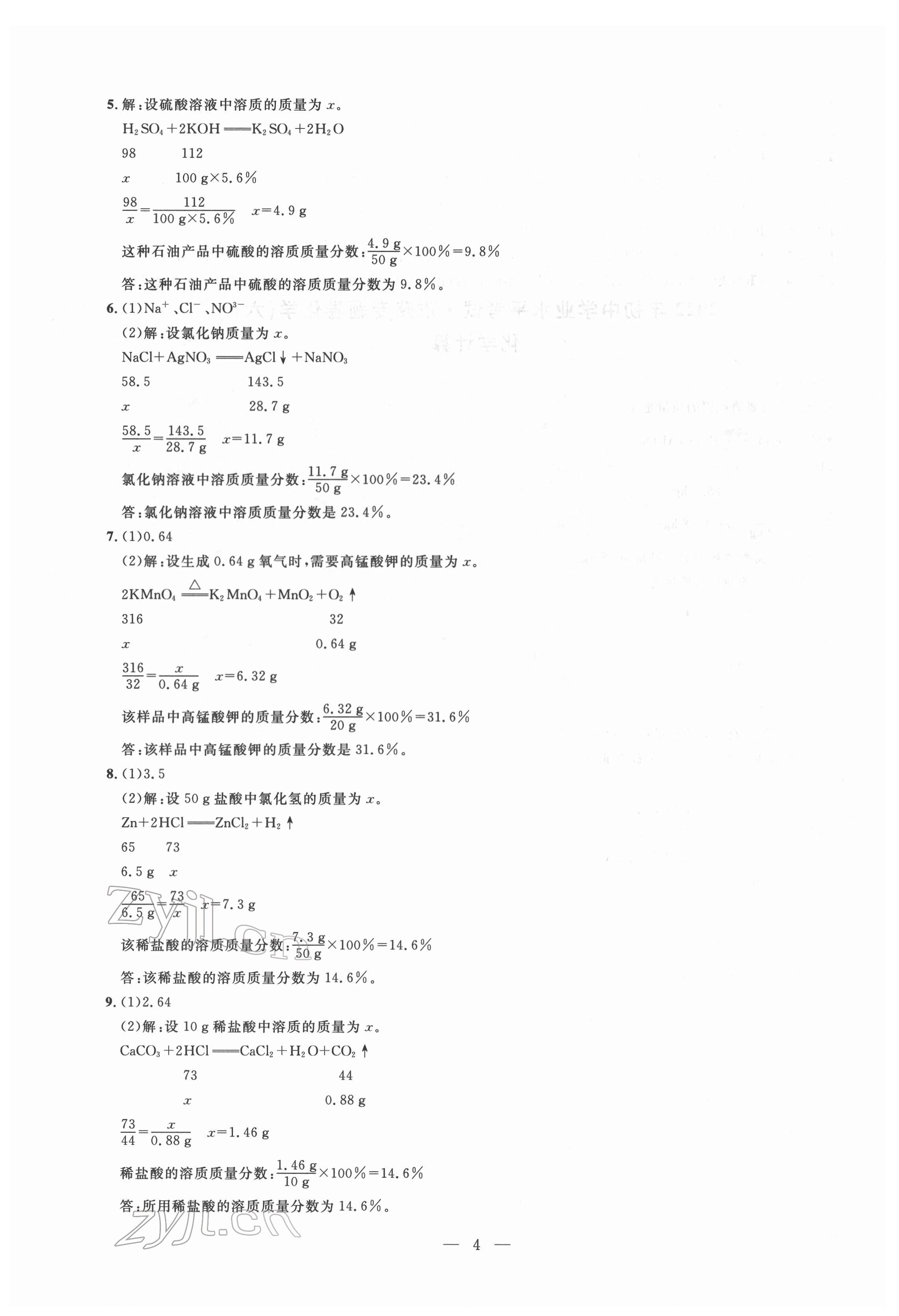 2022年中考攻略模擬試卷化學(xué)新疆專版 第4頁