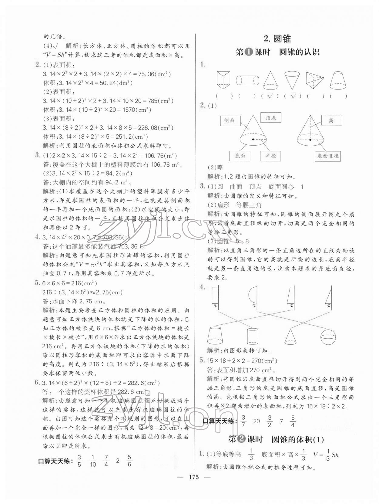 2022年核心素養(yǎng)天天練六年級數(shù)學(xué)下冊人教版 參考答案第13頁