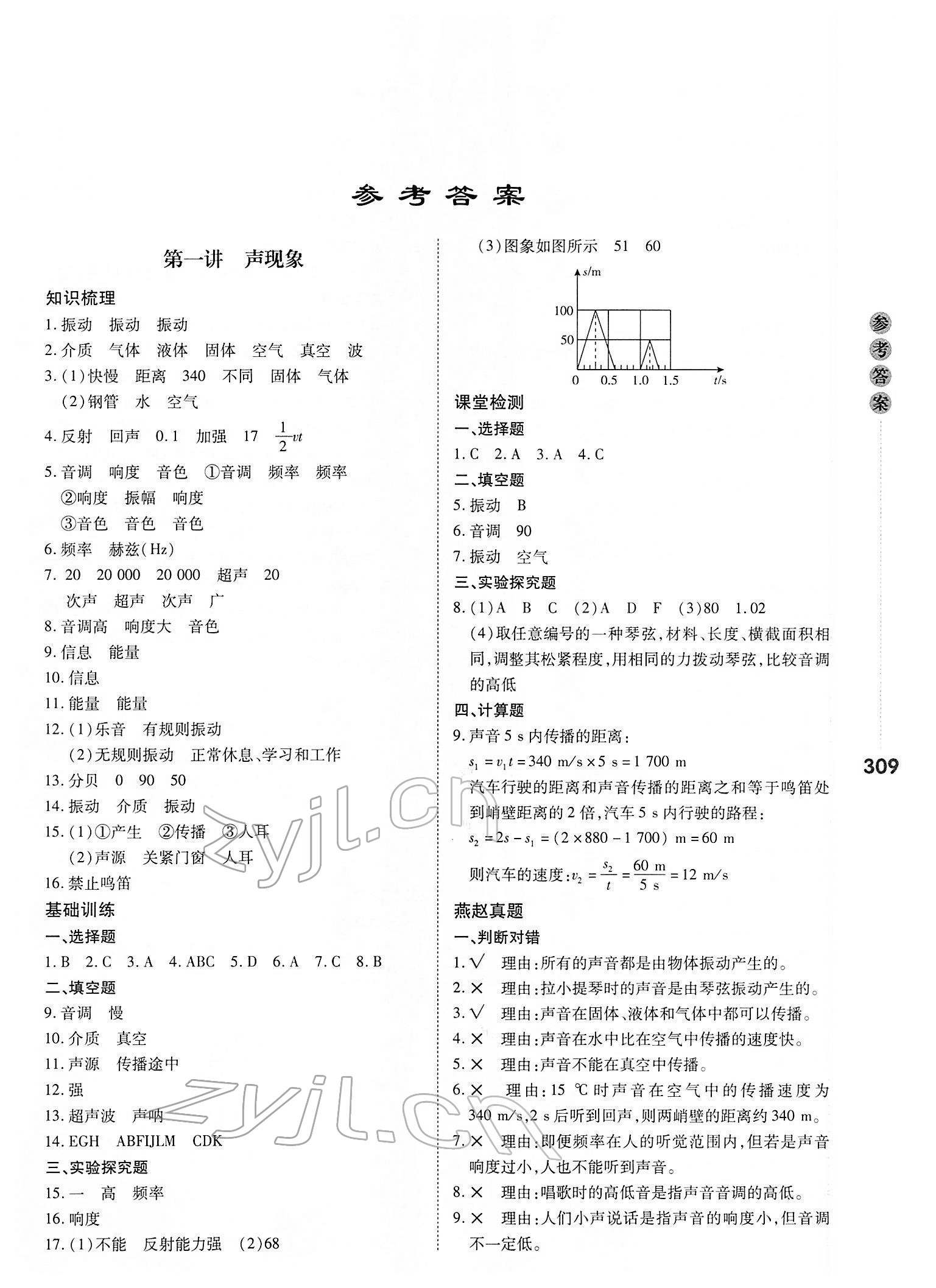 2022年中考沖鋒號物理 參考答案第1頁