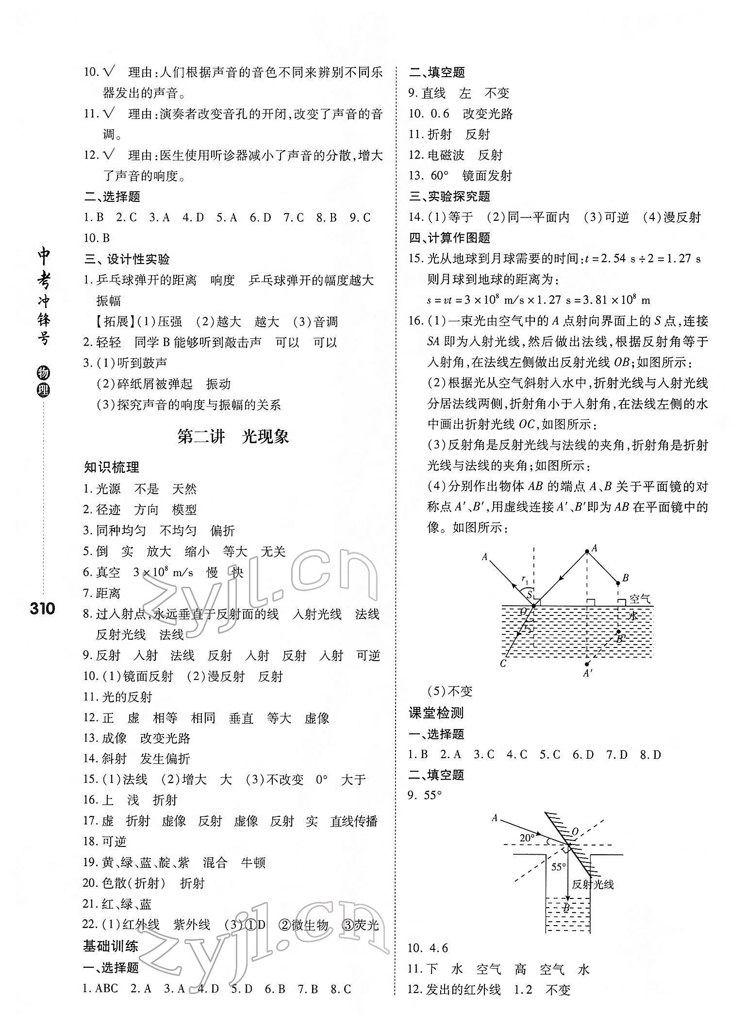 2022年中考沖鋒號物理 參考答案第2頁