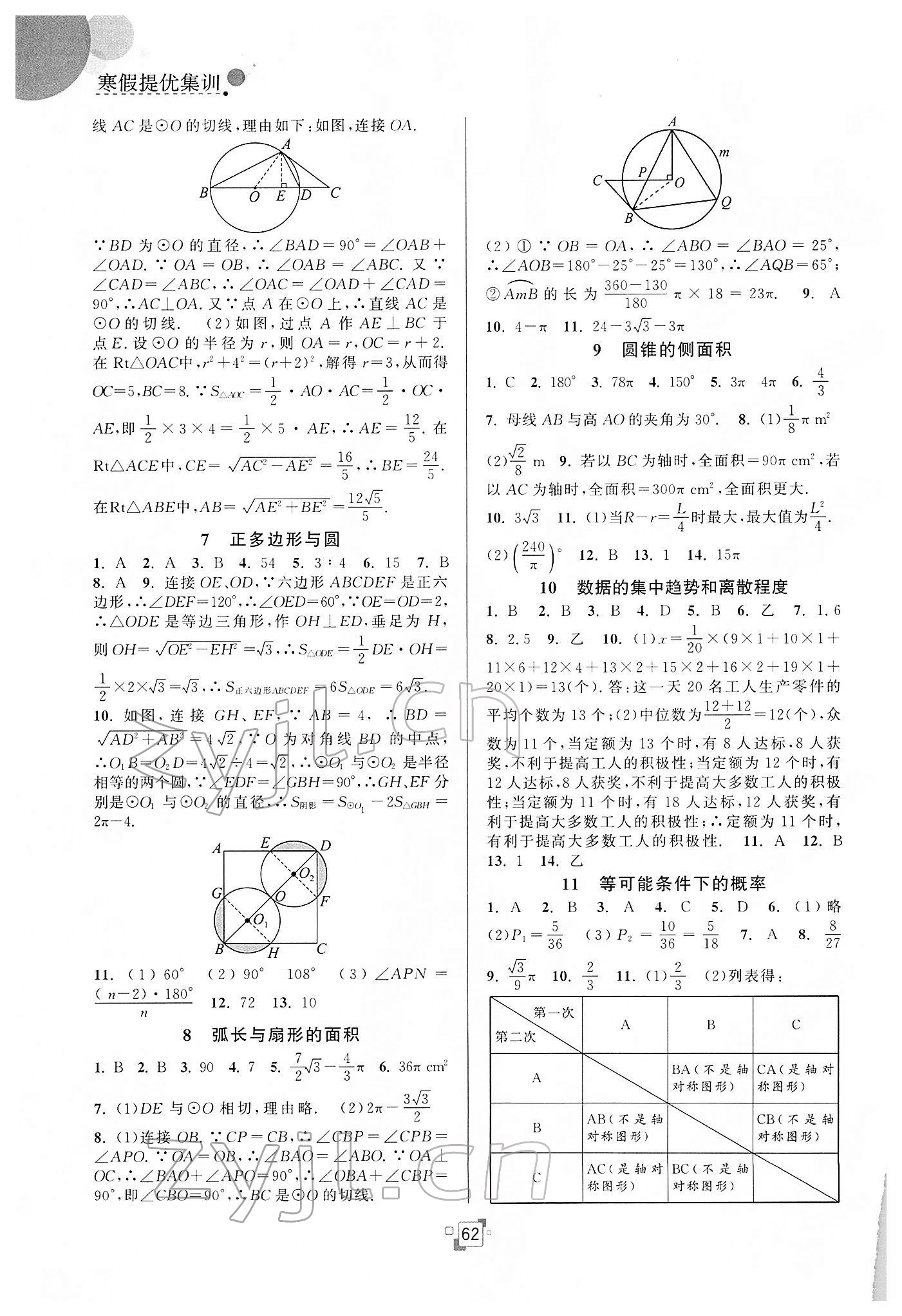 2022年寒假提優(yōu)集訓(xùn)20天九年級(jí)數(shù)學(xué)蘇科版 第2頁