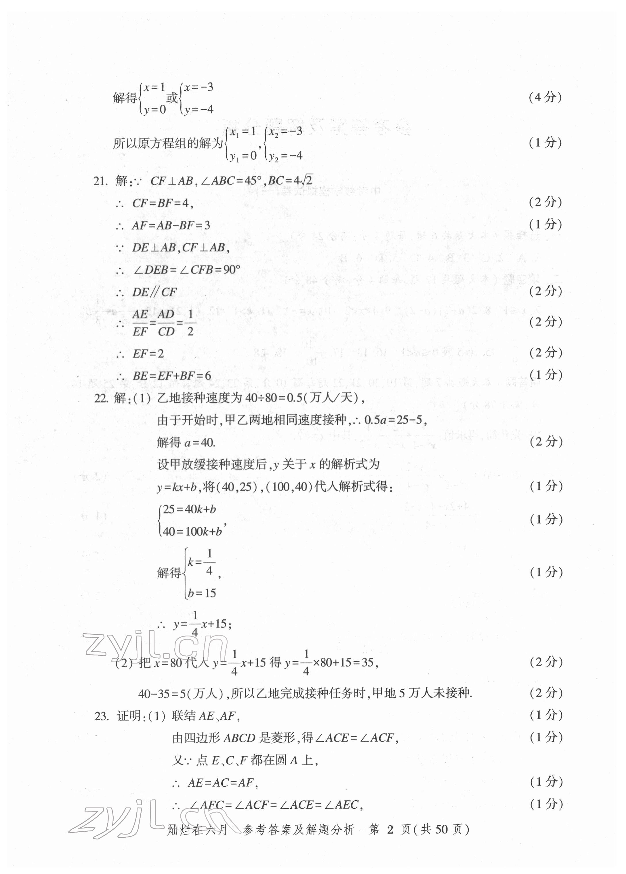 2022年?duì)N爛在六月模擬強(qiáng)化測試精編數(shù)學(xué) 第2頁