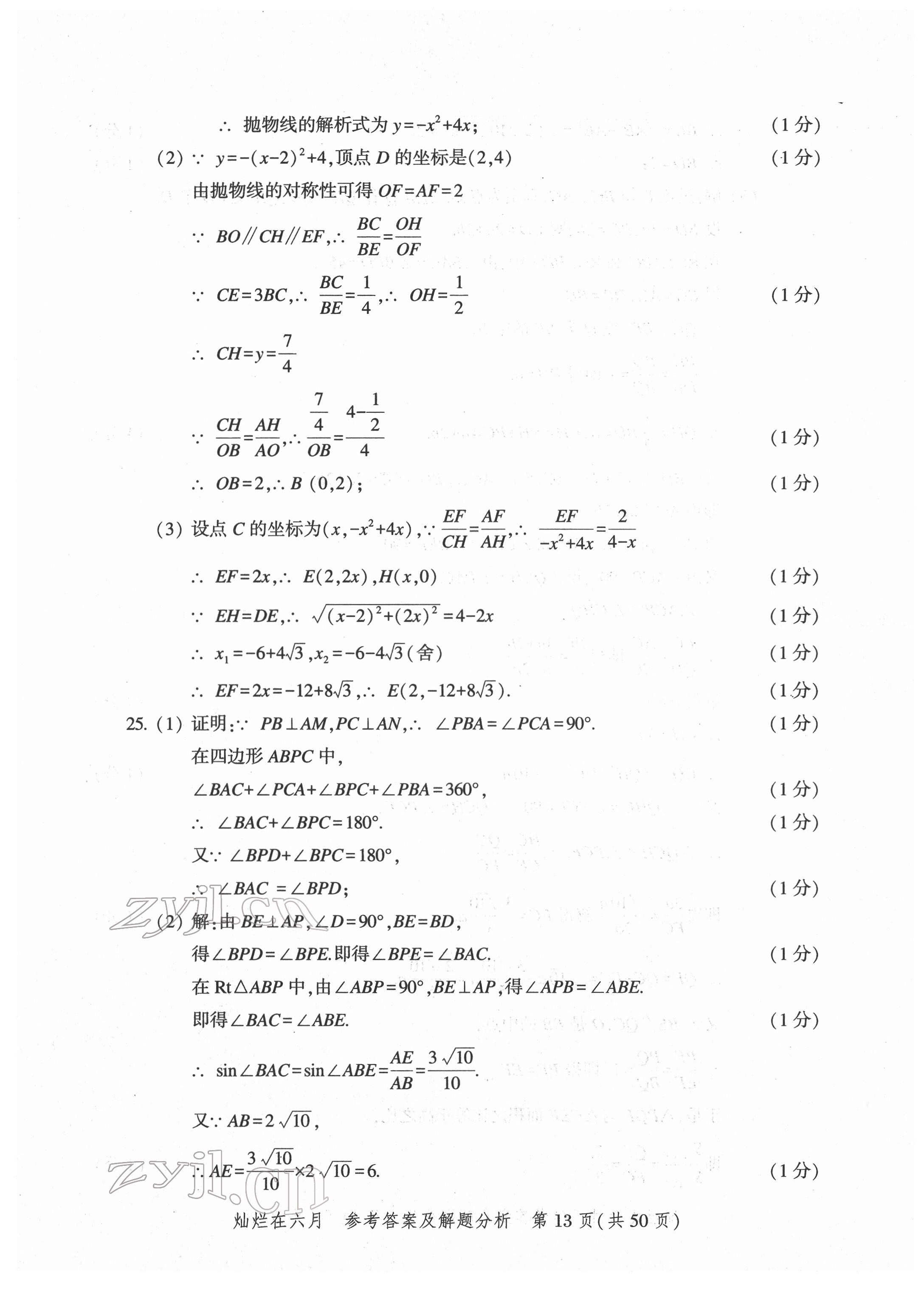 2022年灿烂在六月模拟强化测试精编数学 第13页