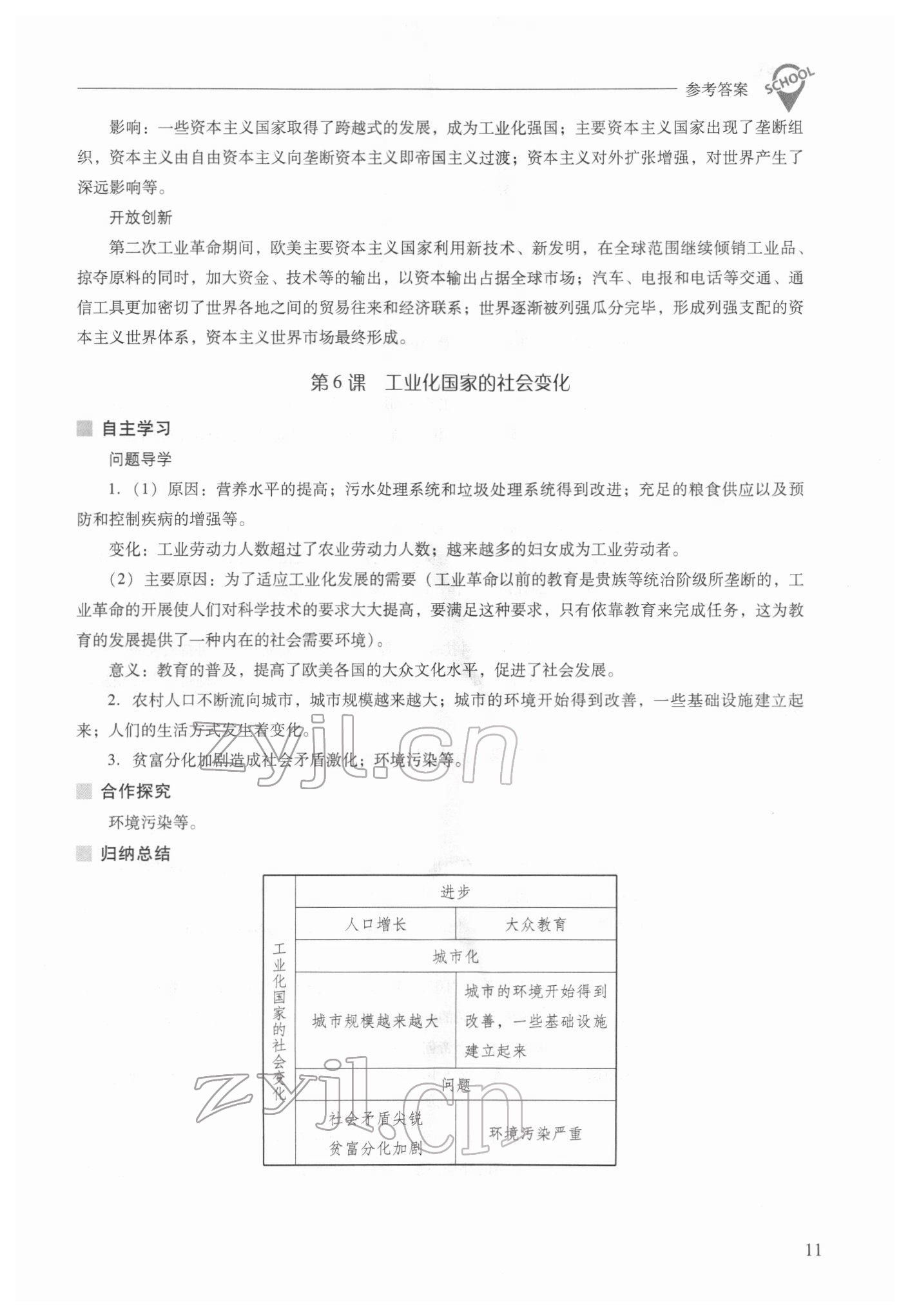 2022年新課程問(wèn)題解決導(dǎo)學(xué)方案九年級(jí)歷史下冊(cè)人教版 參考答案第11頁(yè)