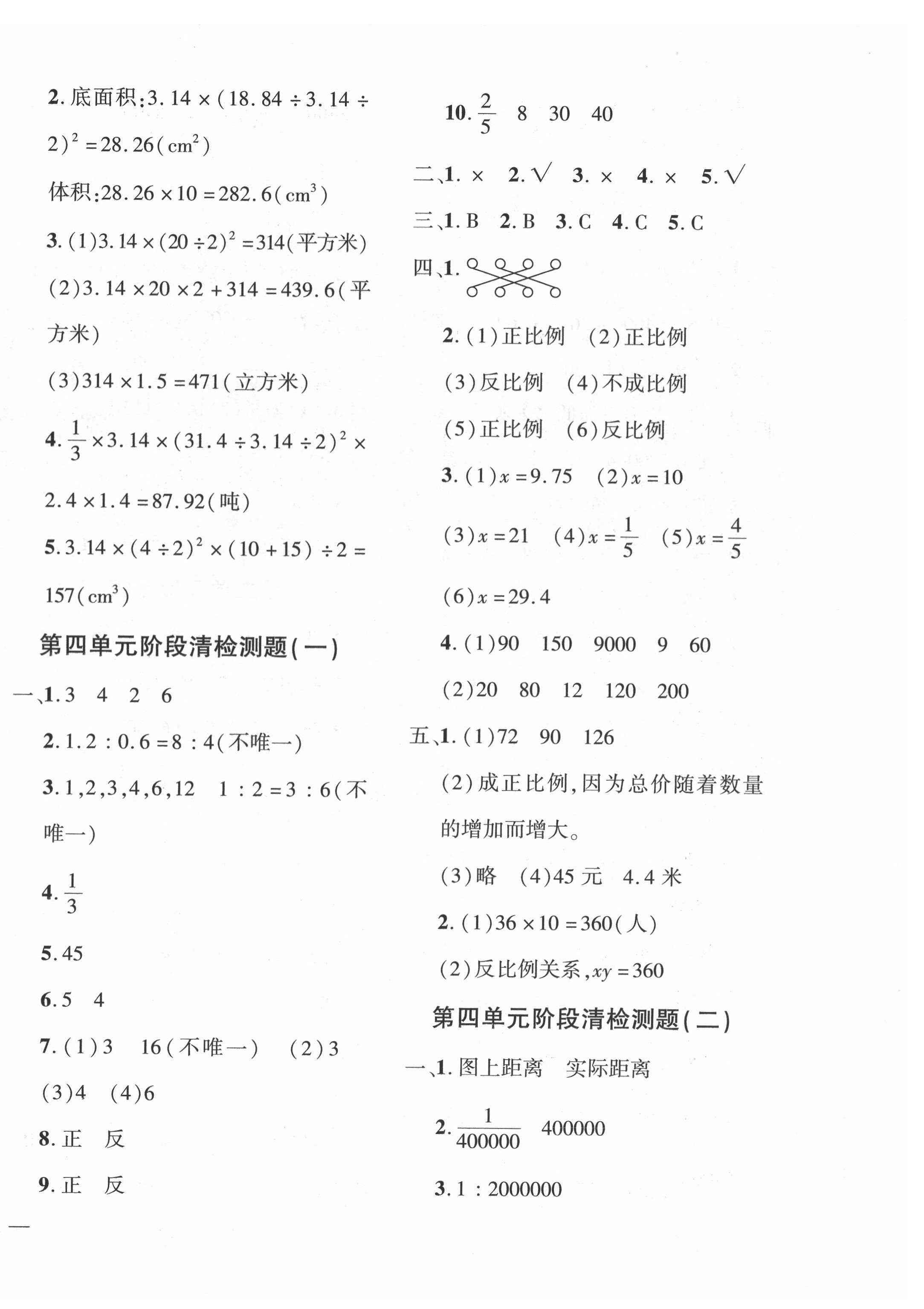 2022年教育世家狀元卷六年級數(shù)學(xué)下冊人教版 第4頁