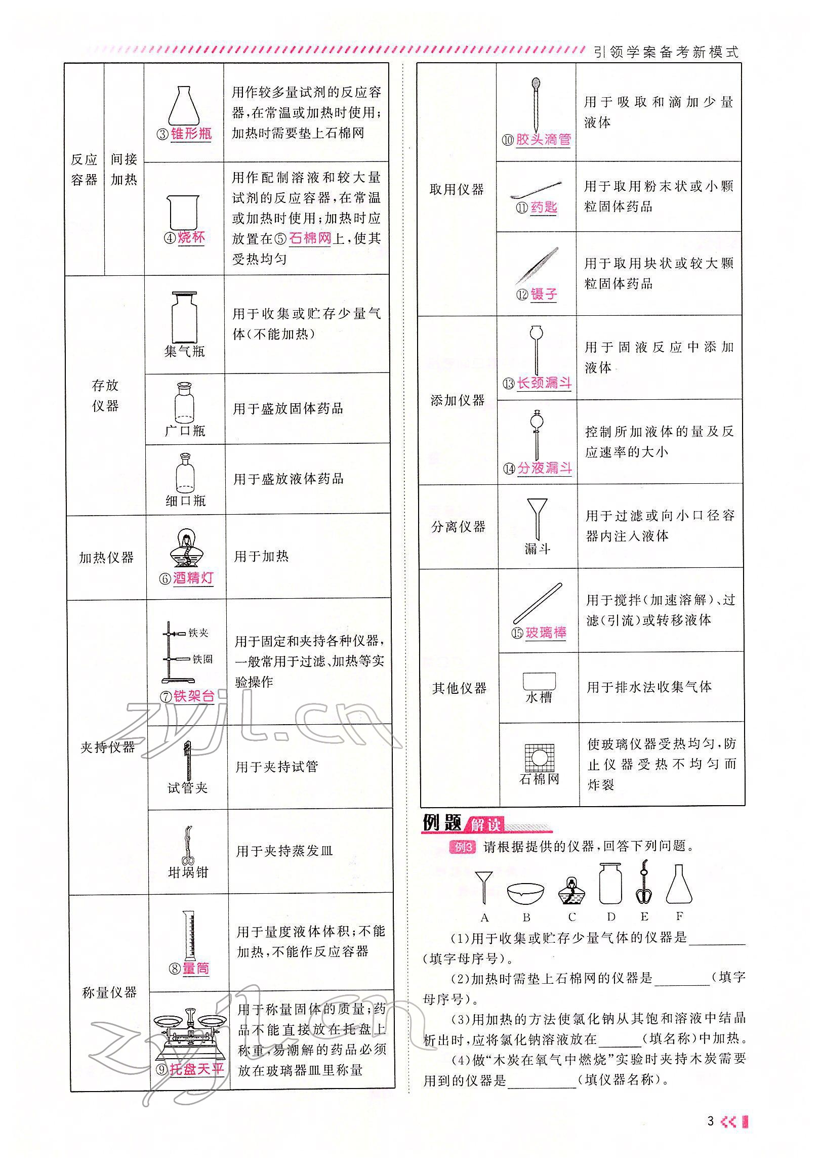 2022年名師學案中考復習堂堂清化學中考黔東南專版 參考答案第3頁