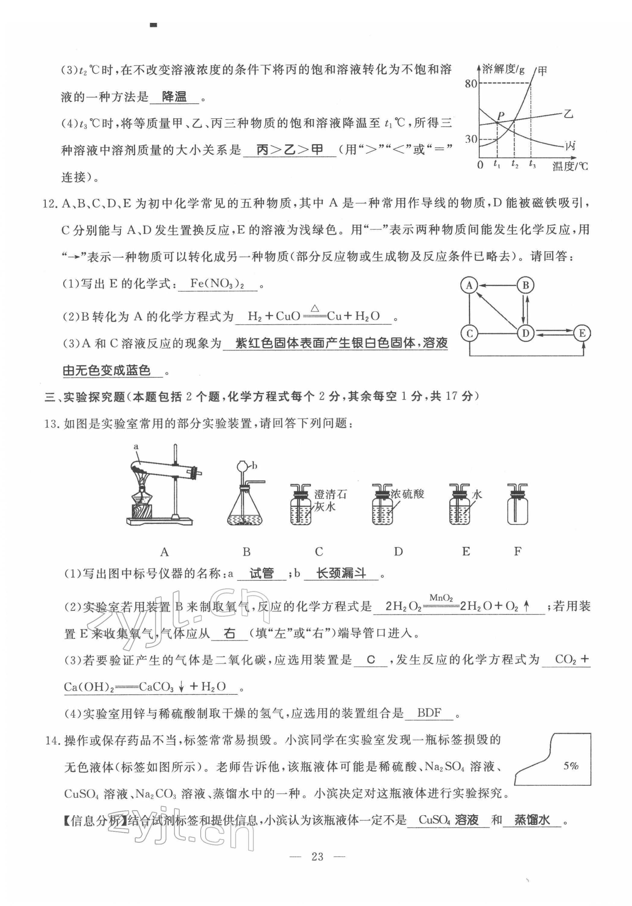 2022年名師學案中考復習堂堂清化學中考黔東南專版 第23頁