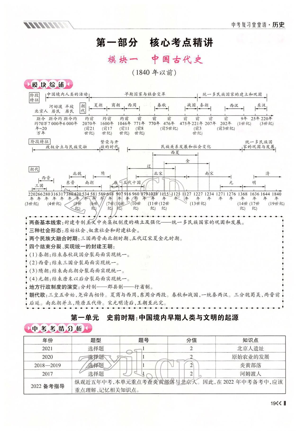 2022年名师学案中考复习堂堂清历史中考黔东南专版 参考答案第37页