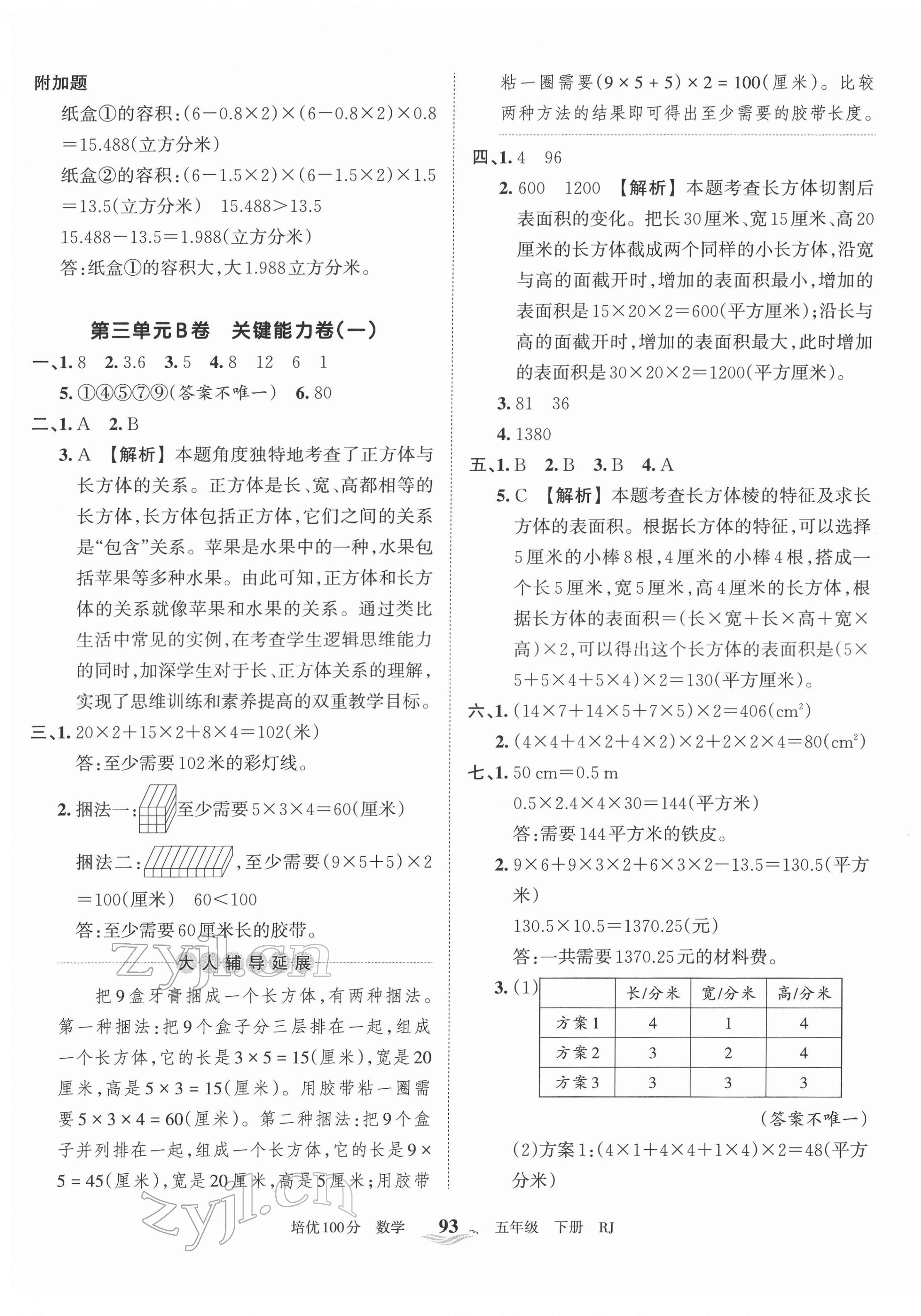 2022年王朝霞培優(yōu)100分五年級數(shù)學(xué)下冊人教版 第5頁