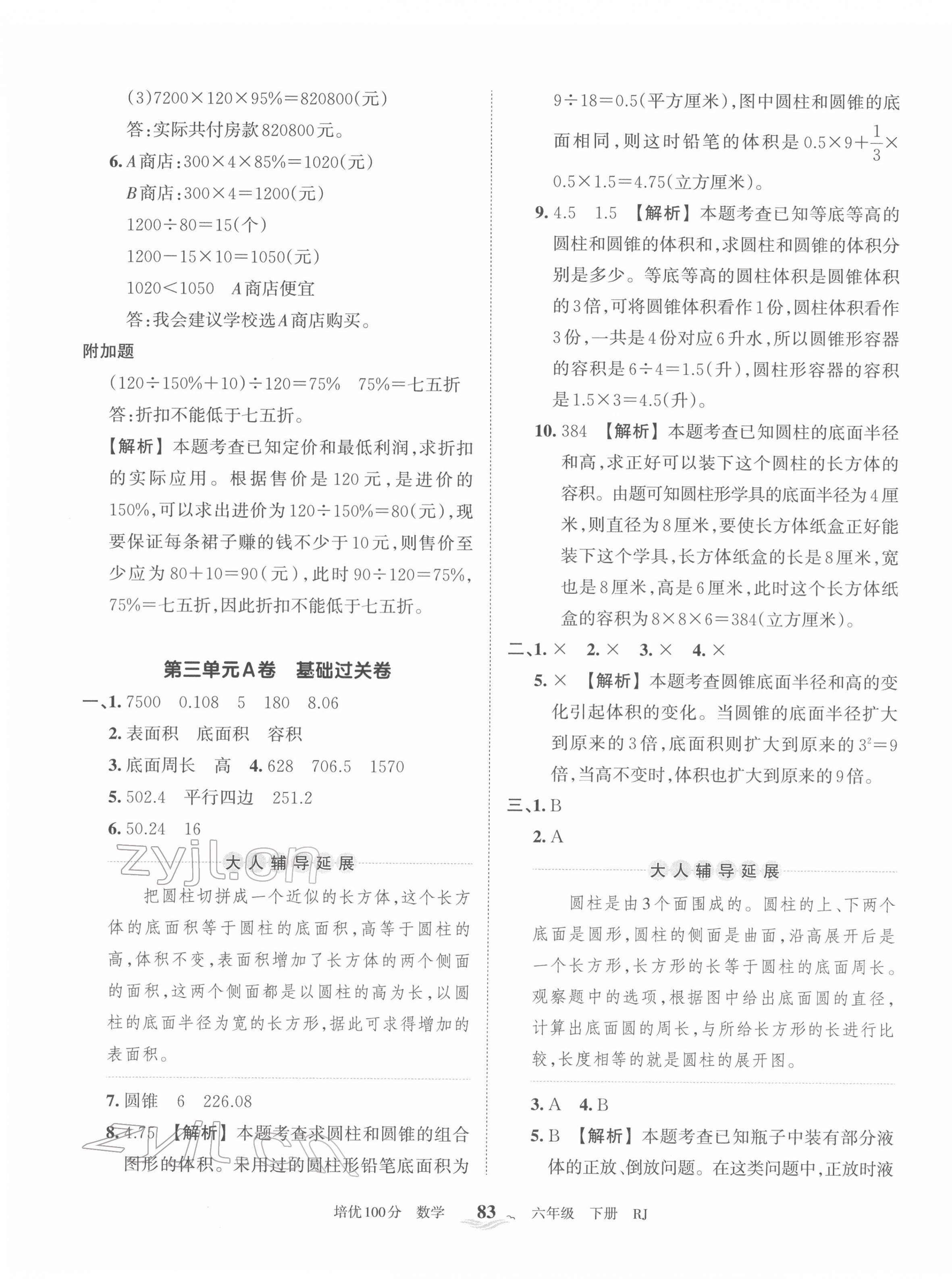 2022年王朝霞培優(yōu)100分六年級數(shù)學(xué)下冊人教版 第3頁