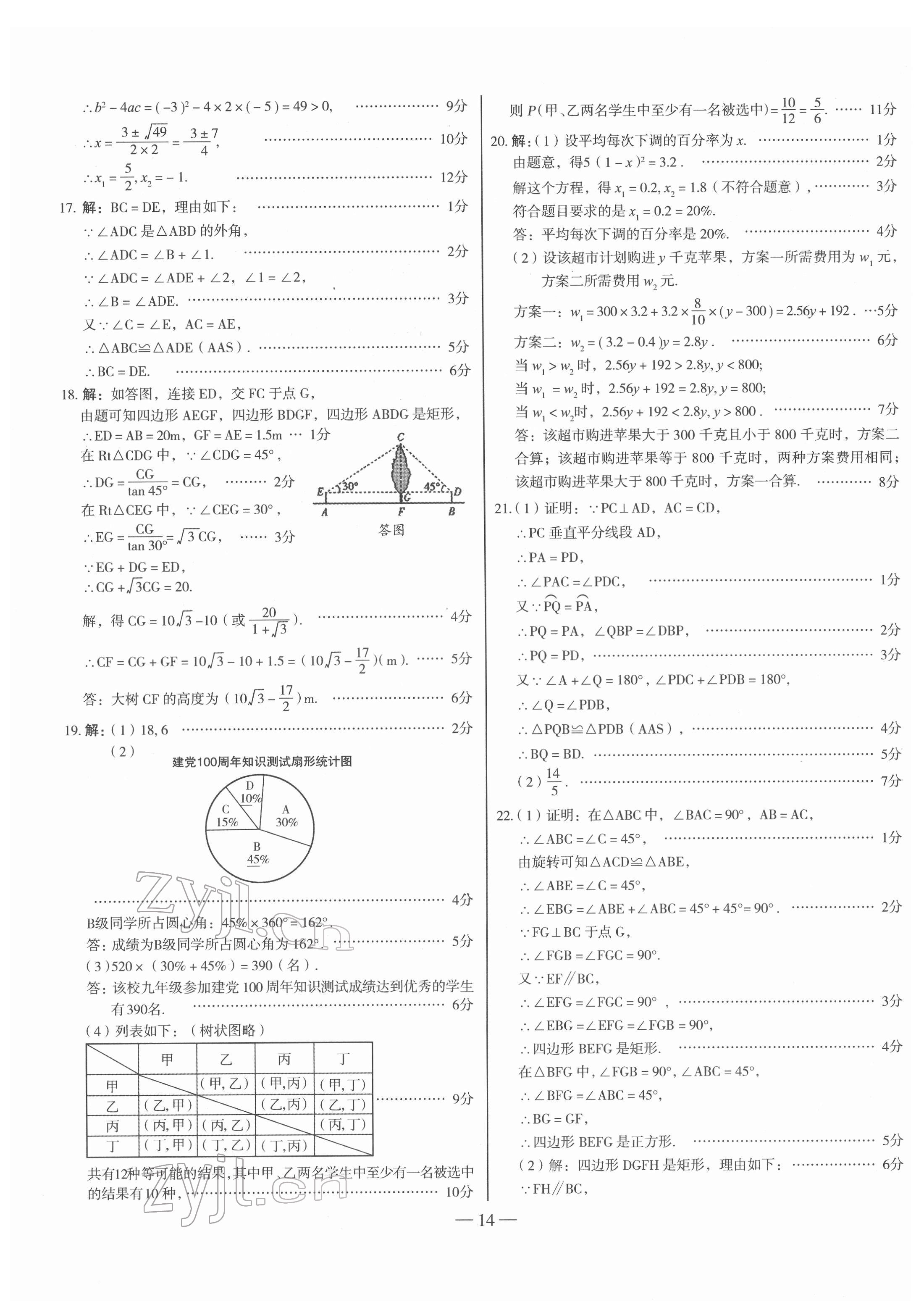 2022年金太阳教育金太阳考案数学山西专版 第14页