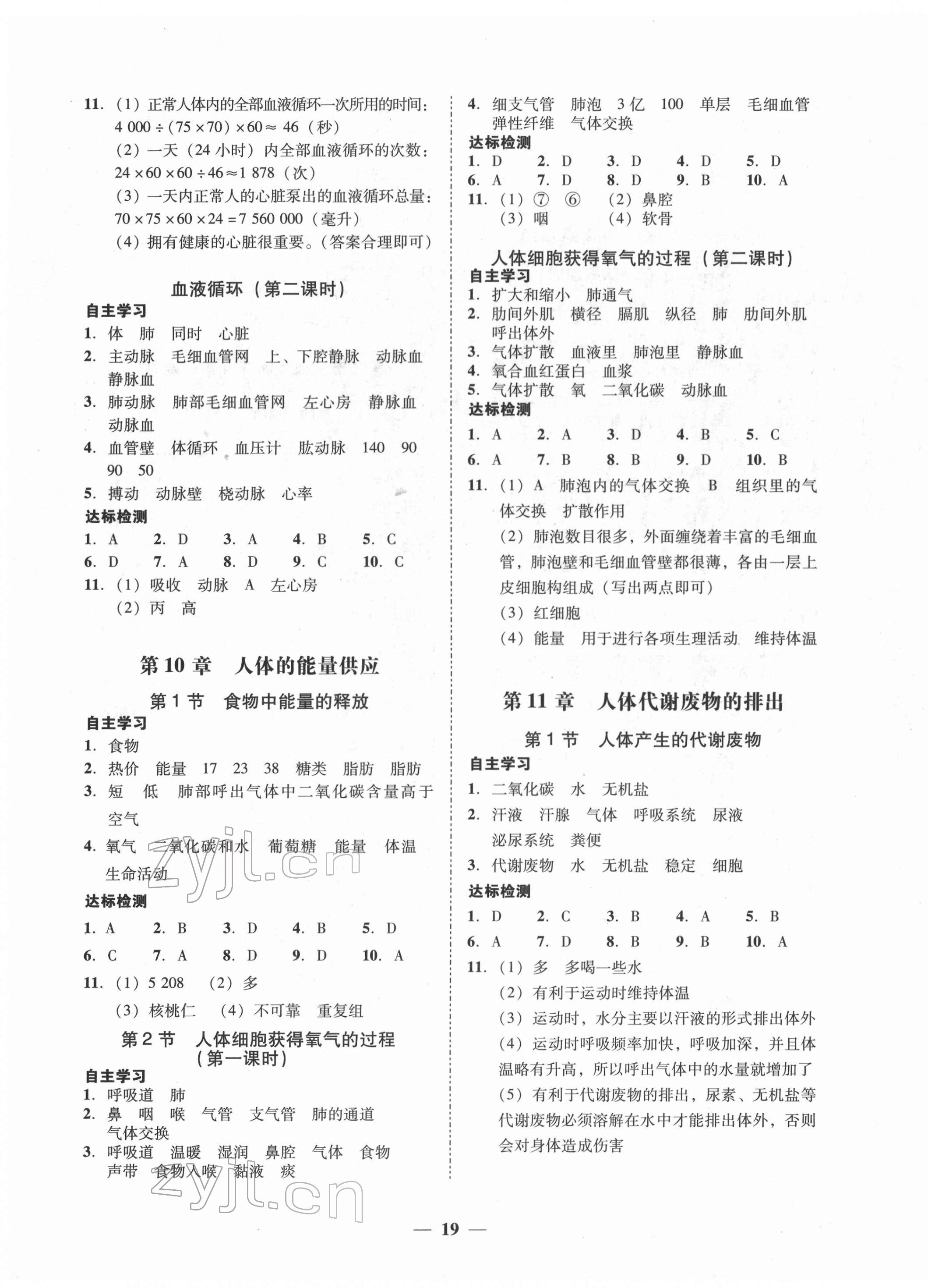 2022年南粤学典学考精练七年级生物下册北师大版 第3页