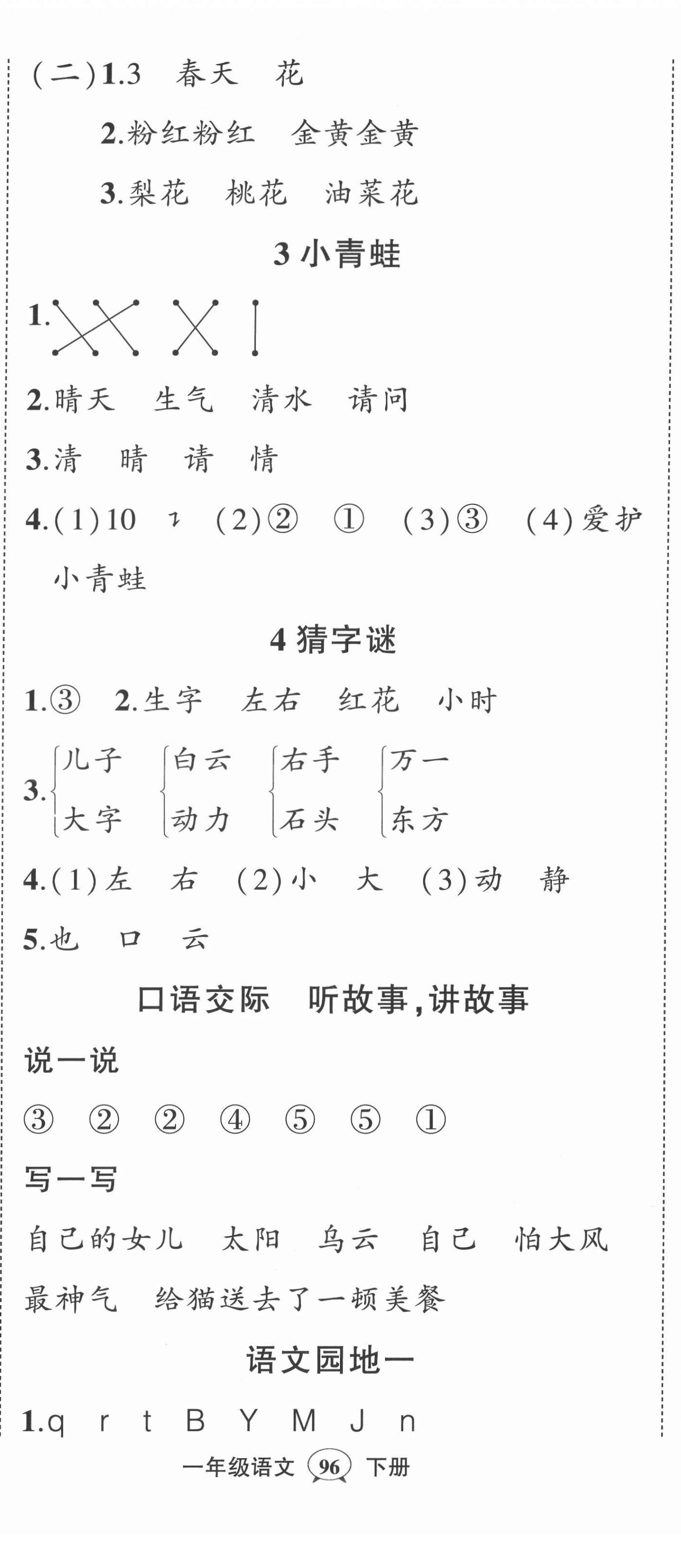 2022年狀元成才路狀元作業(yè)本一年級語文下冊人教版 第2頁