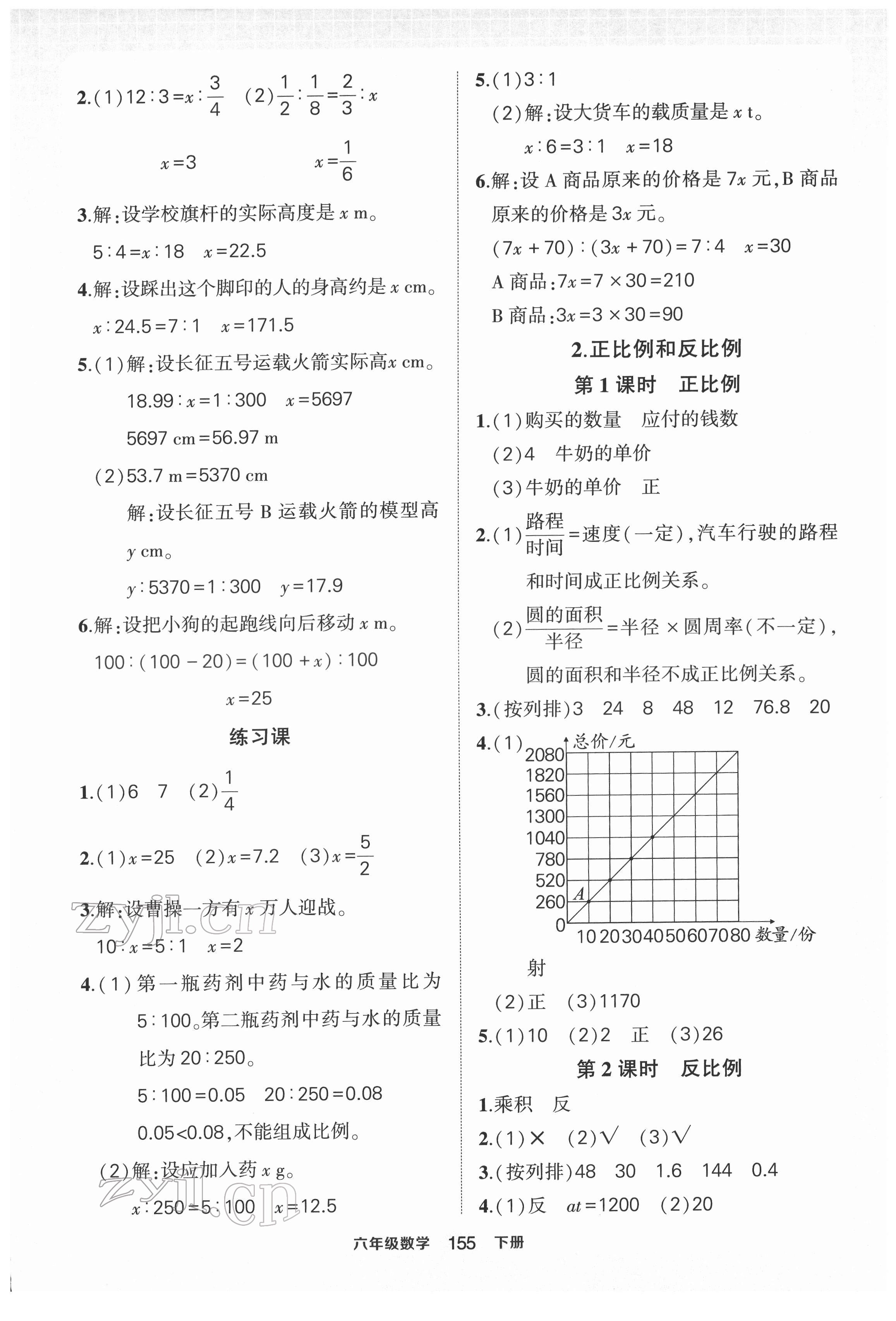 2022年状元成才路状元作业本六年级数学下册人教版 第9页