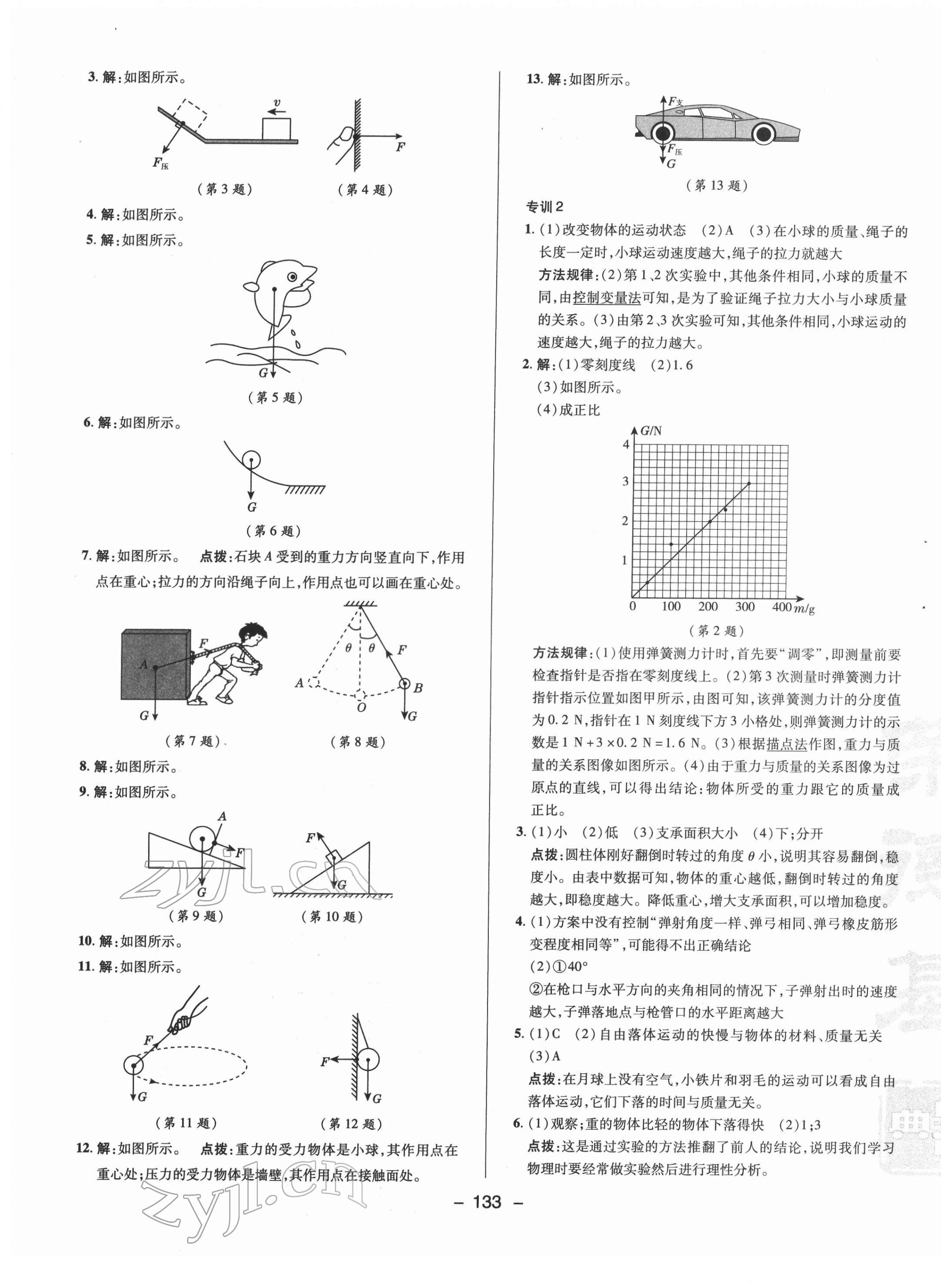 2022年綜合應(yīng)用創(chuàng)新題典中點(diǎn)八年級(jí)物理下冊(cè)北師大版 參考答案第9頁(yè)