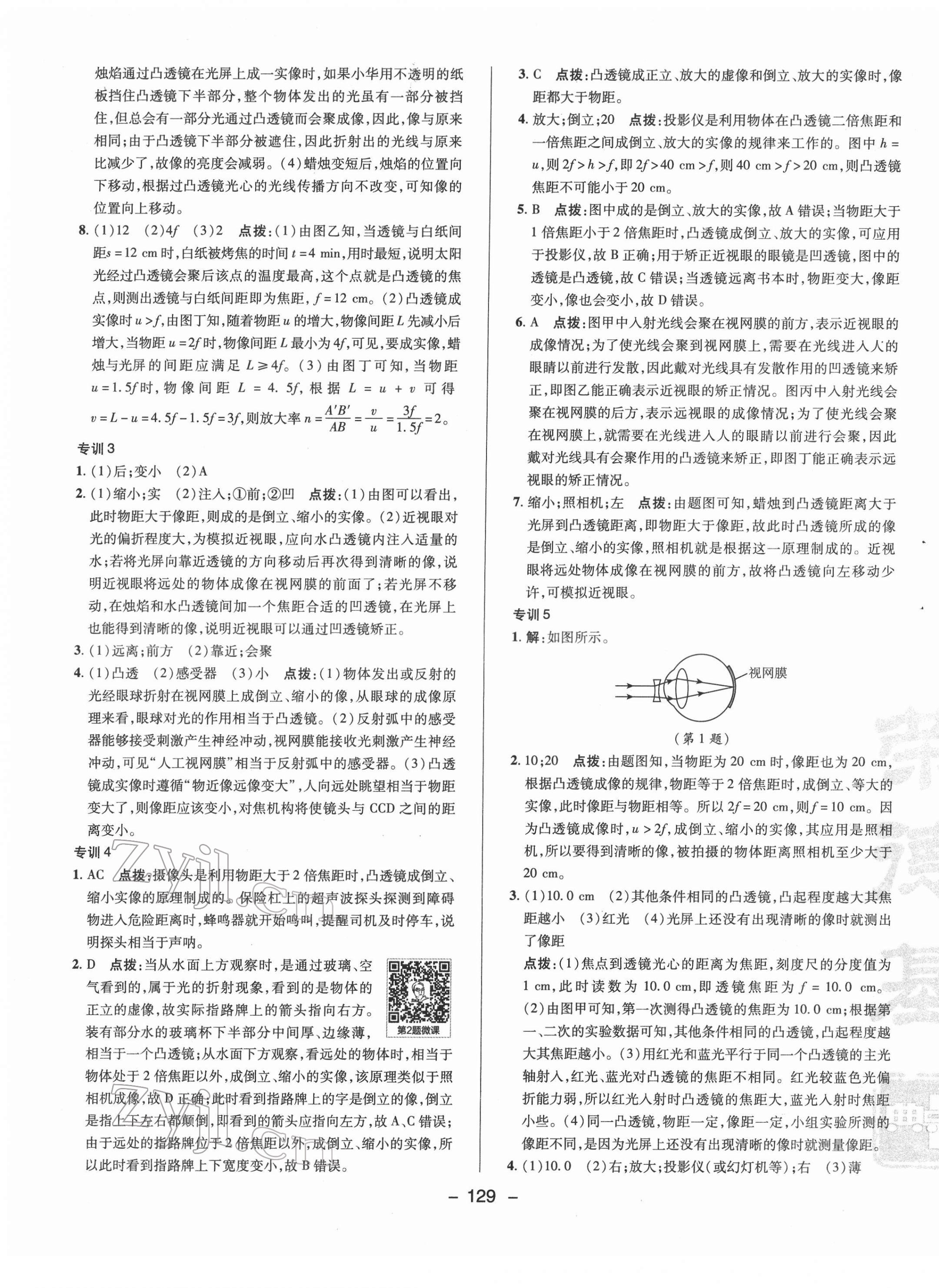 2022年綜合應(yīng)用創(chuàng)新題典中點(diǎn)八年級(jí)物理下冊北師大版 參考答案第5頁