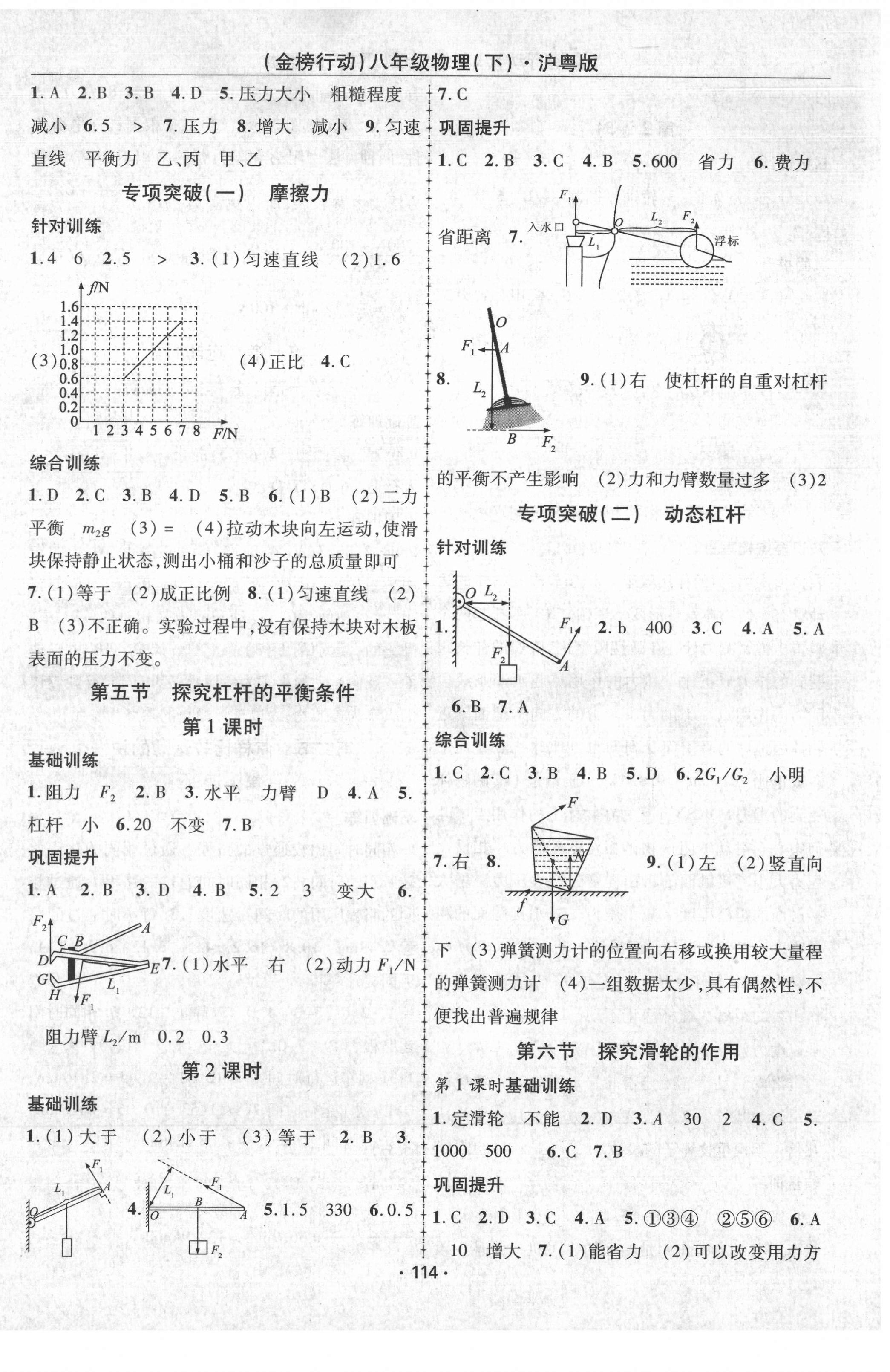 2022年金榜行動(dòng)八年級(jí)物理下冊(cè)滬粵版 第2頁