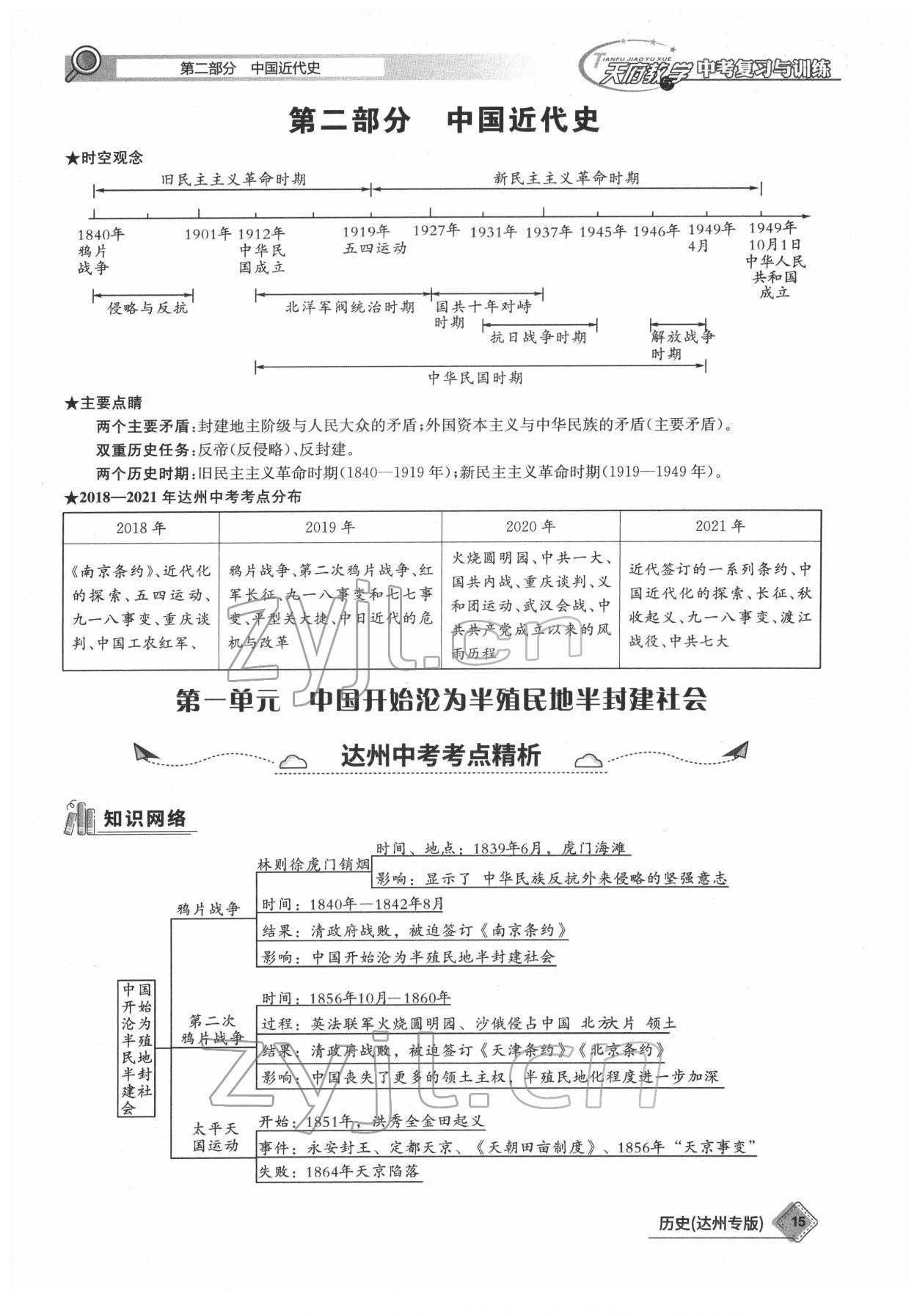 2022年天府教與學(xué)中考復(fù)習(xí)與訓(xùn)練歷史達(dá)州專版 參考答案第15頁