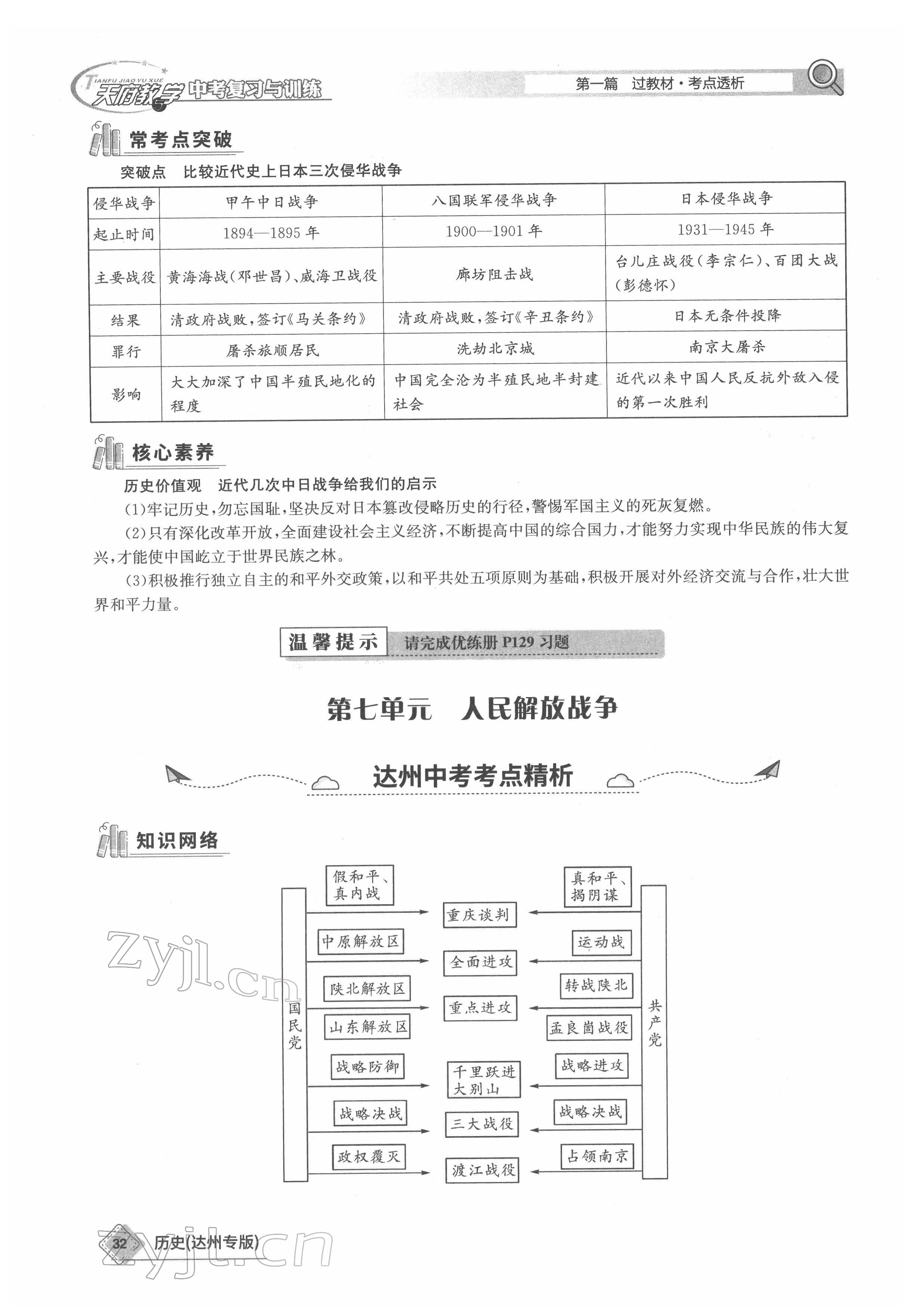 2022年天府教與學(xué)中考復(fù)習與訓(xùn)練歷史達州專版 參考答案第32頁