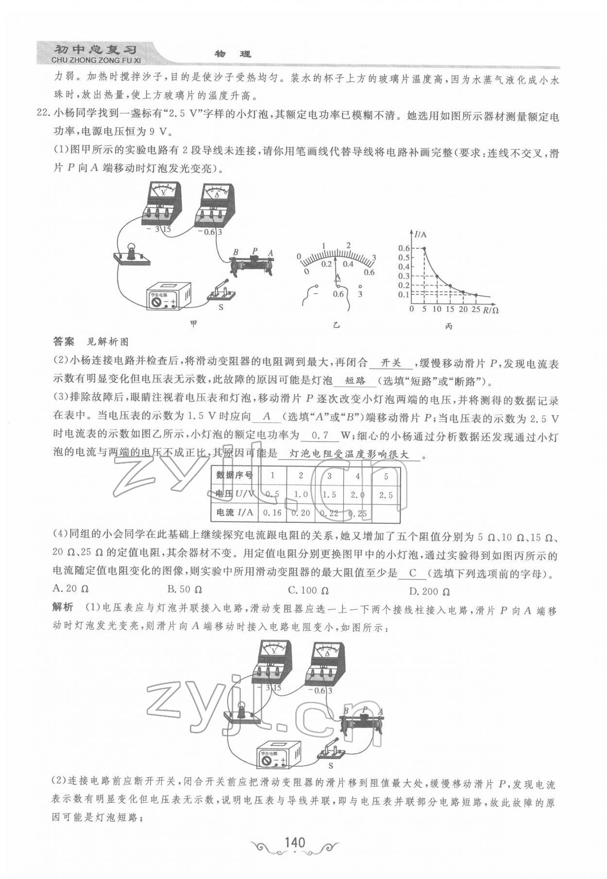 2022年簡(jiǎn)易通中考總復(fù)習(xí)物理 參考答案第16頁(yè)