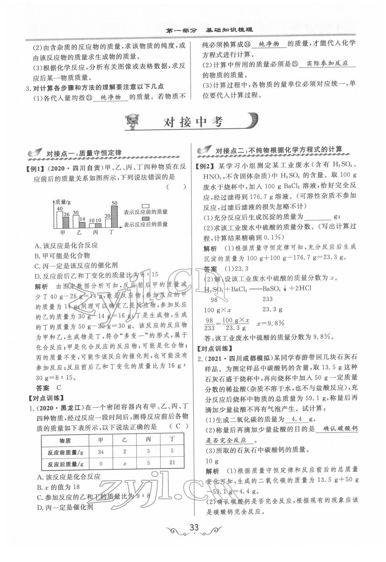 2022年簡易通中考總復(fù)習(xí)化學(xué) 參考答案第33頁