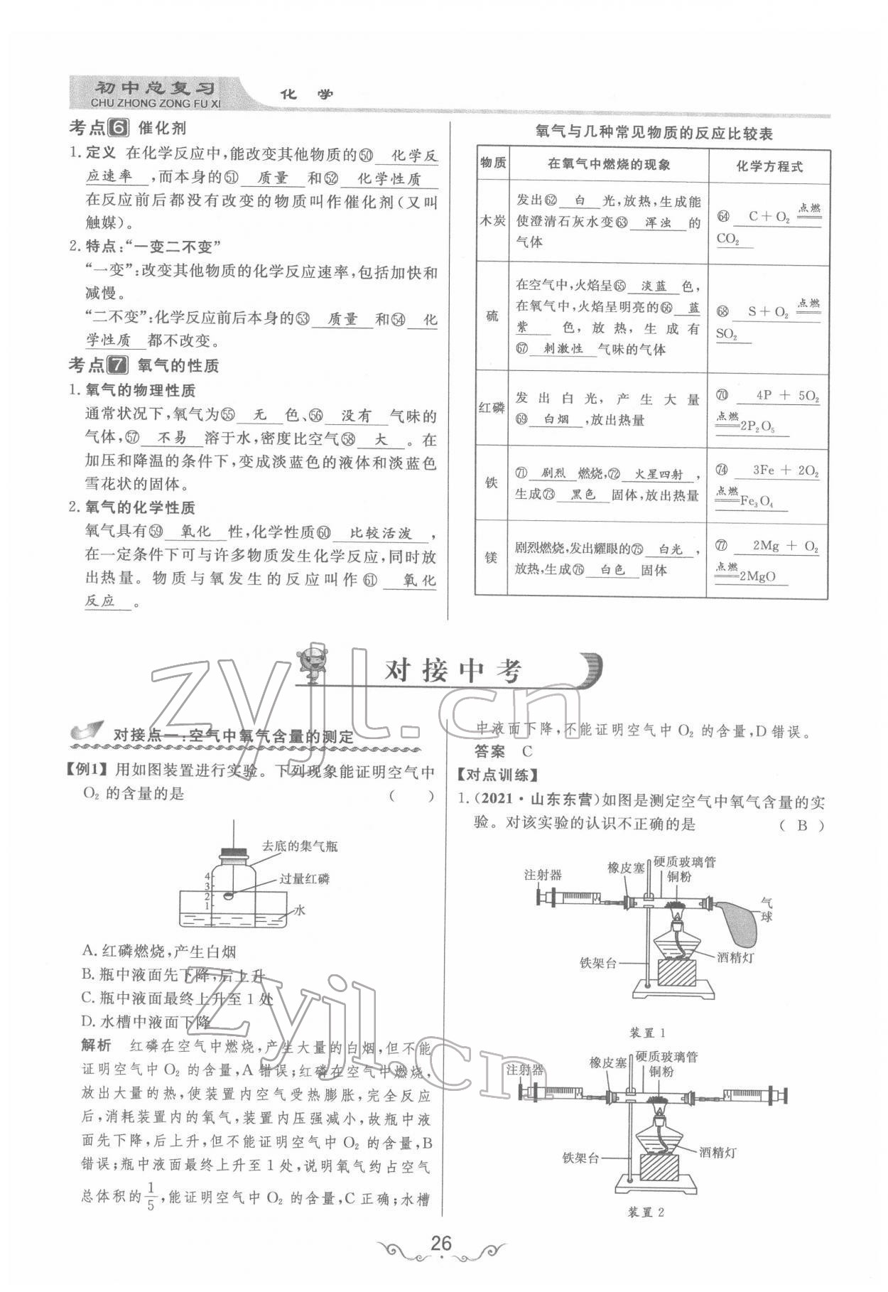 2022年簡易通中考總復(fù)習(xí)化學(xué) 參考答案第26頁