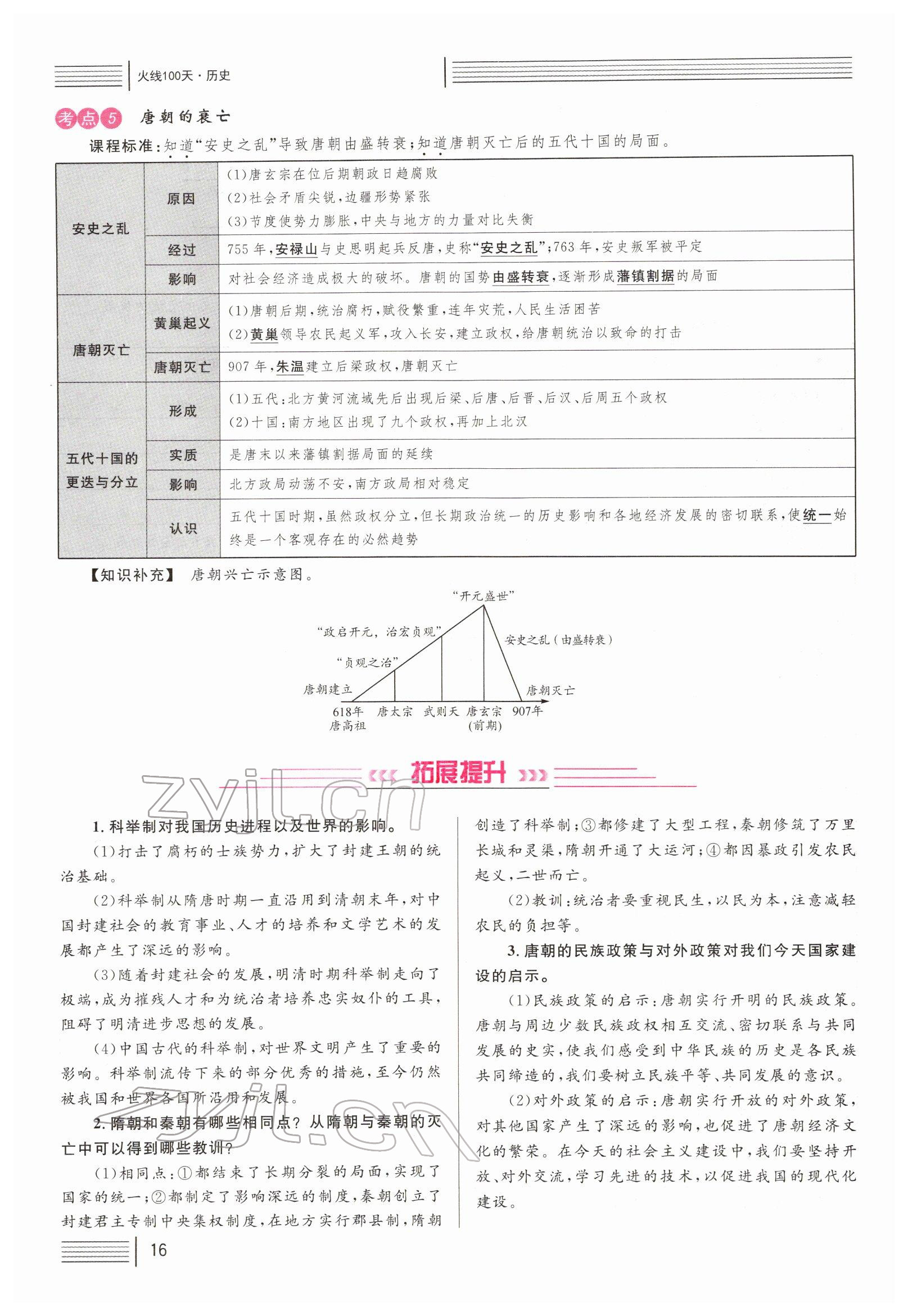 2022年火線100天中考滾動復(fù)習(xí)法歷史四川專版 參考答案第16頁