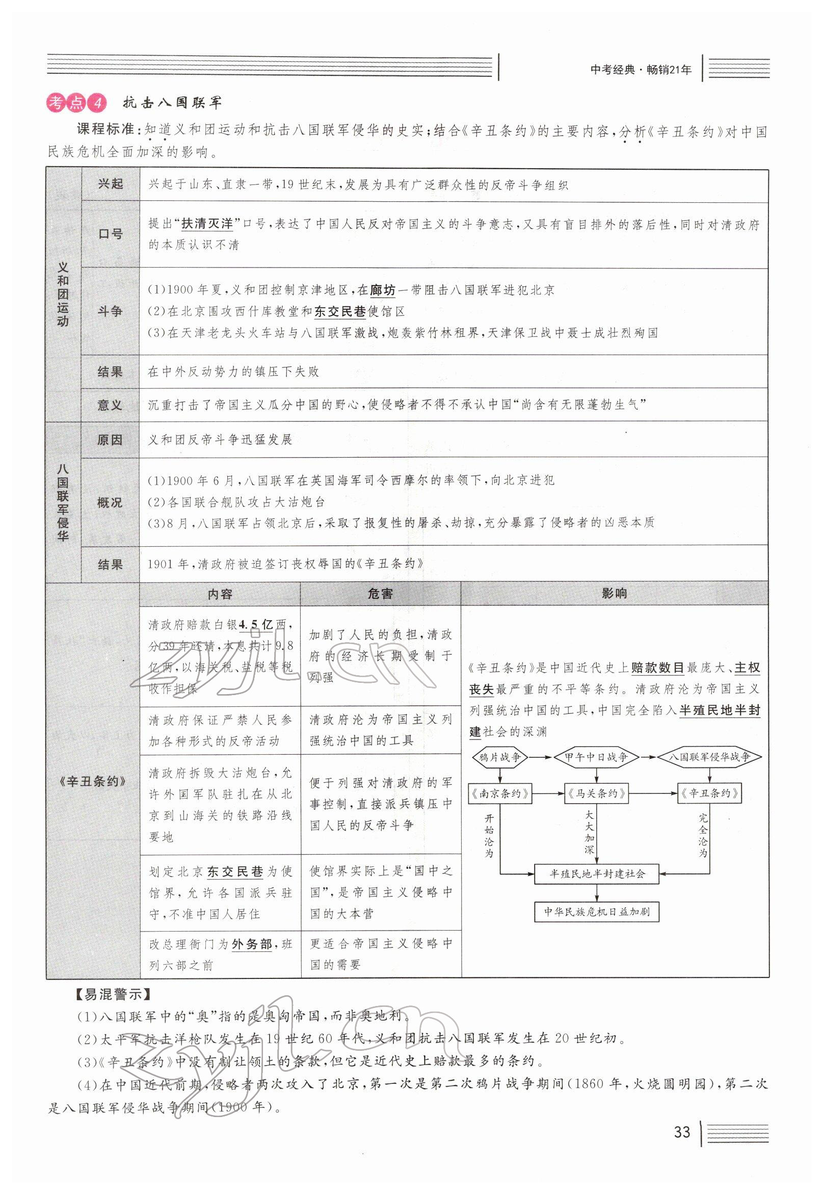 2022年火线100天中考滚动复习法历史四川专版 参考答案第33页