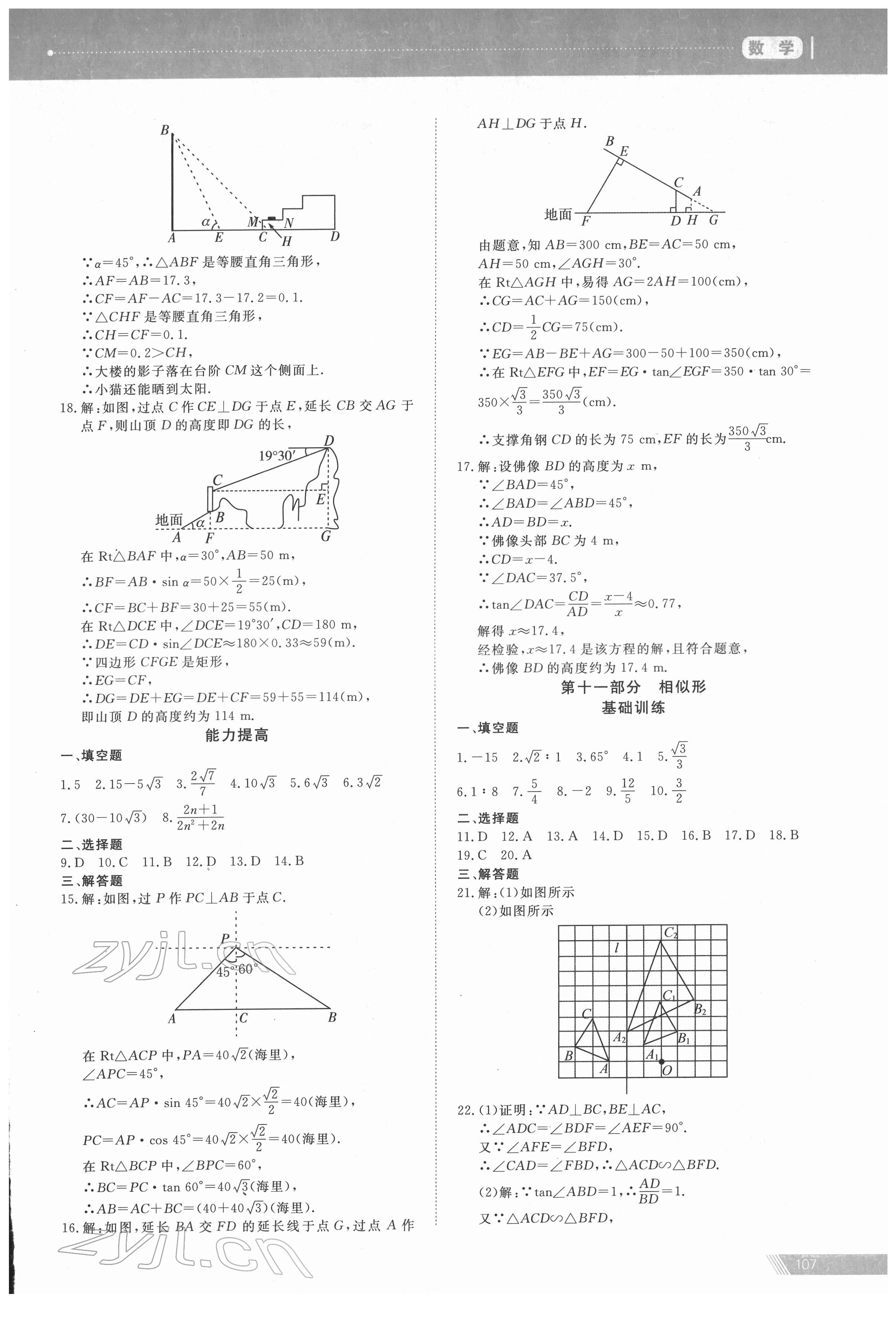 2022年資源與評(píng)價(jià)中考全程總復(fù)習(xí)數(shù)學(xué) 參考答案第13頁(yè)